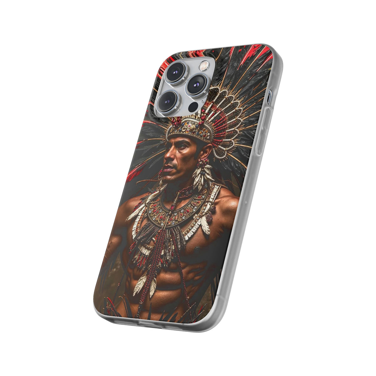 Aztec Sun Guardian – Flexi Phone Case (iPhone & Samsung • Clear TPU • Made in USA • Personalized Option)