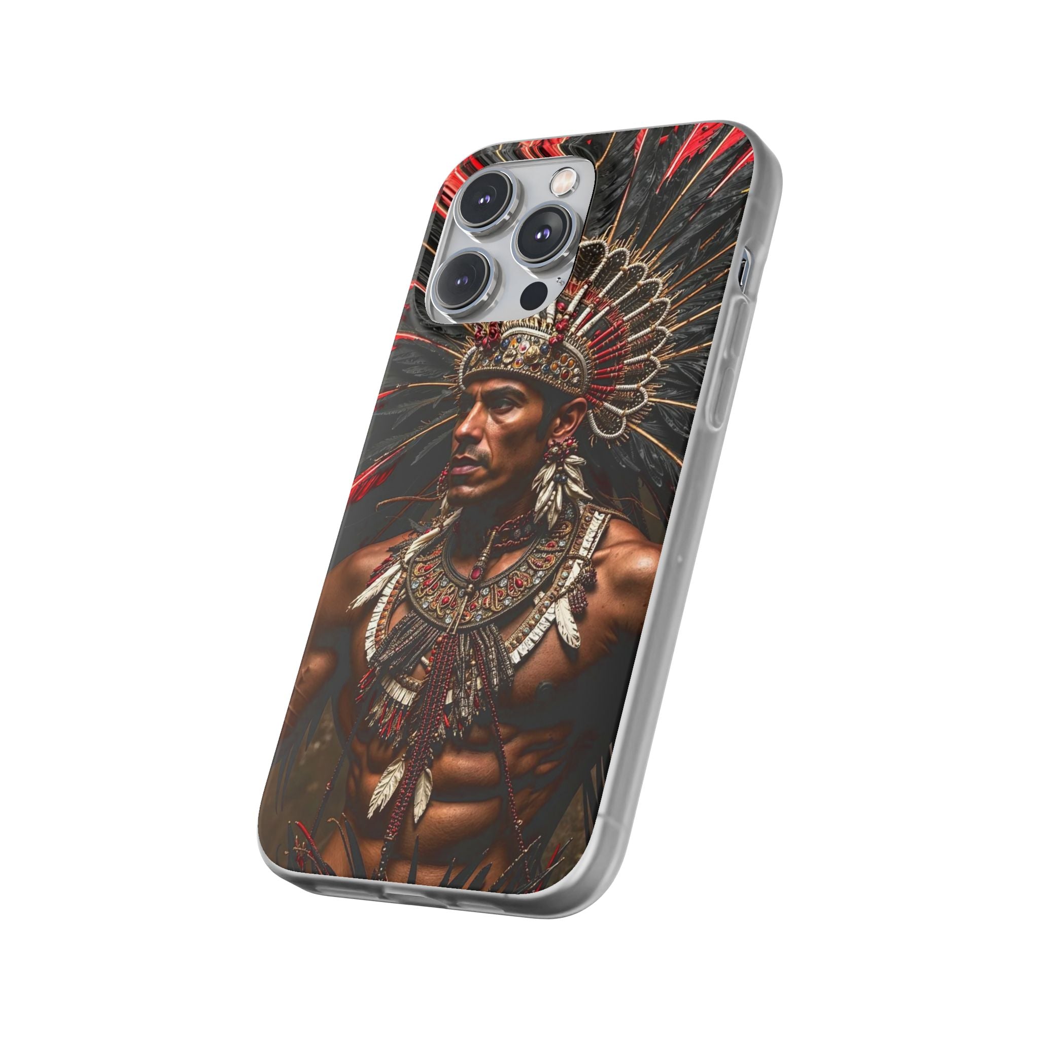 Aztec Sun Guardian – Flexi Phone Case (iPhone & Samsung • Clear TPU • Made in USA • Personalized Option)