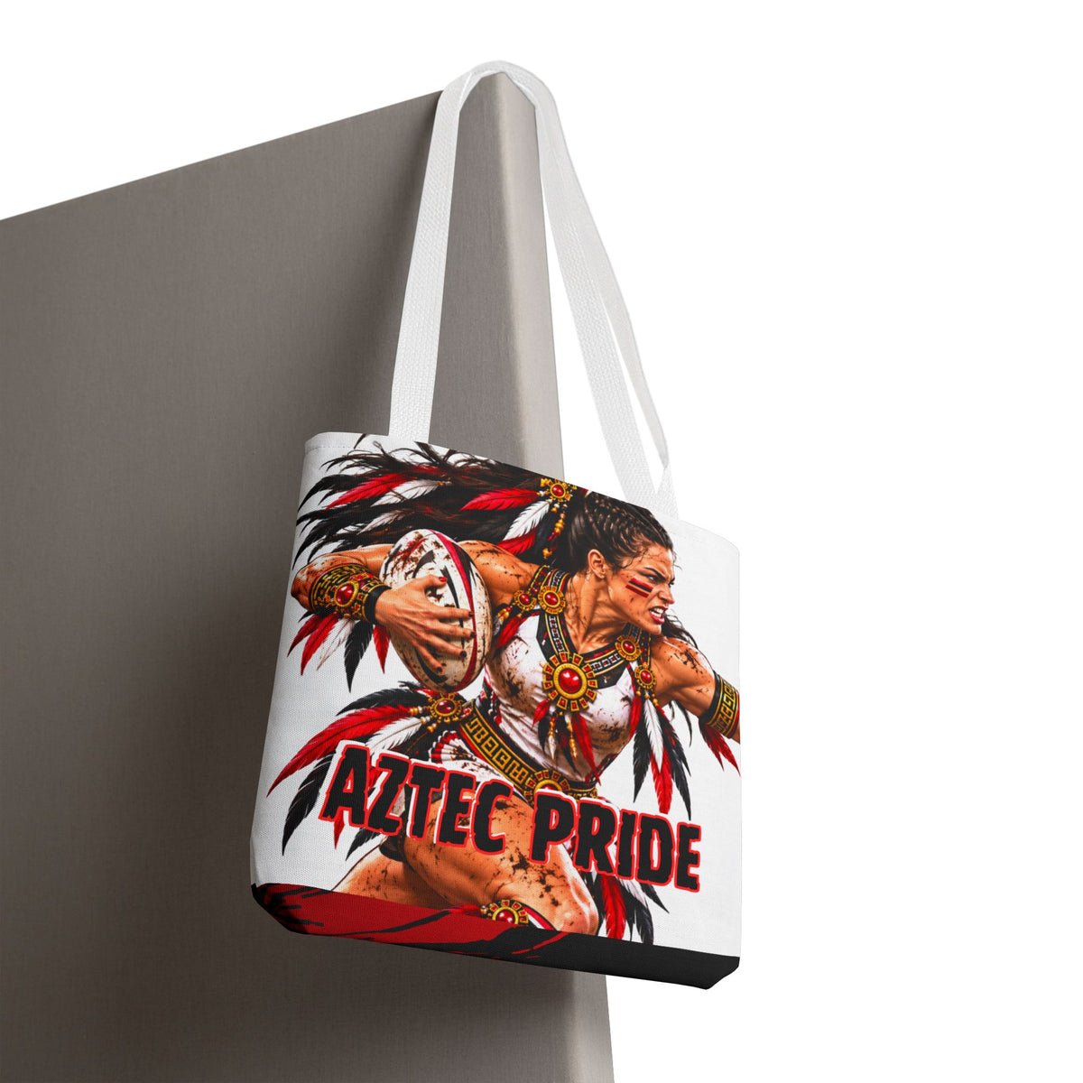 Aztec Rugby Savage Female Warrior Tote Bag