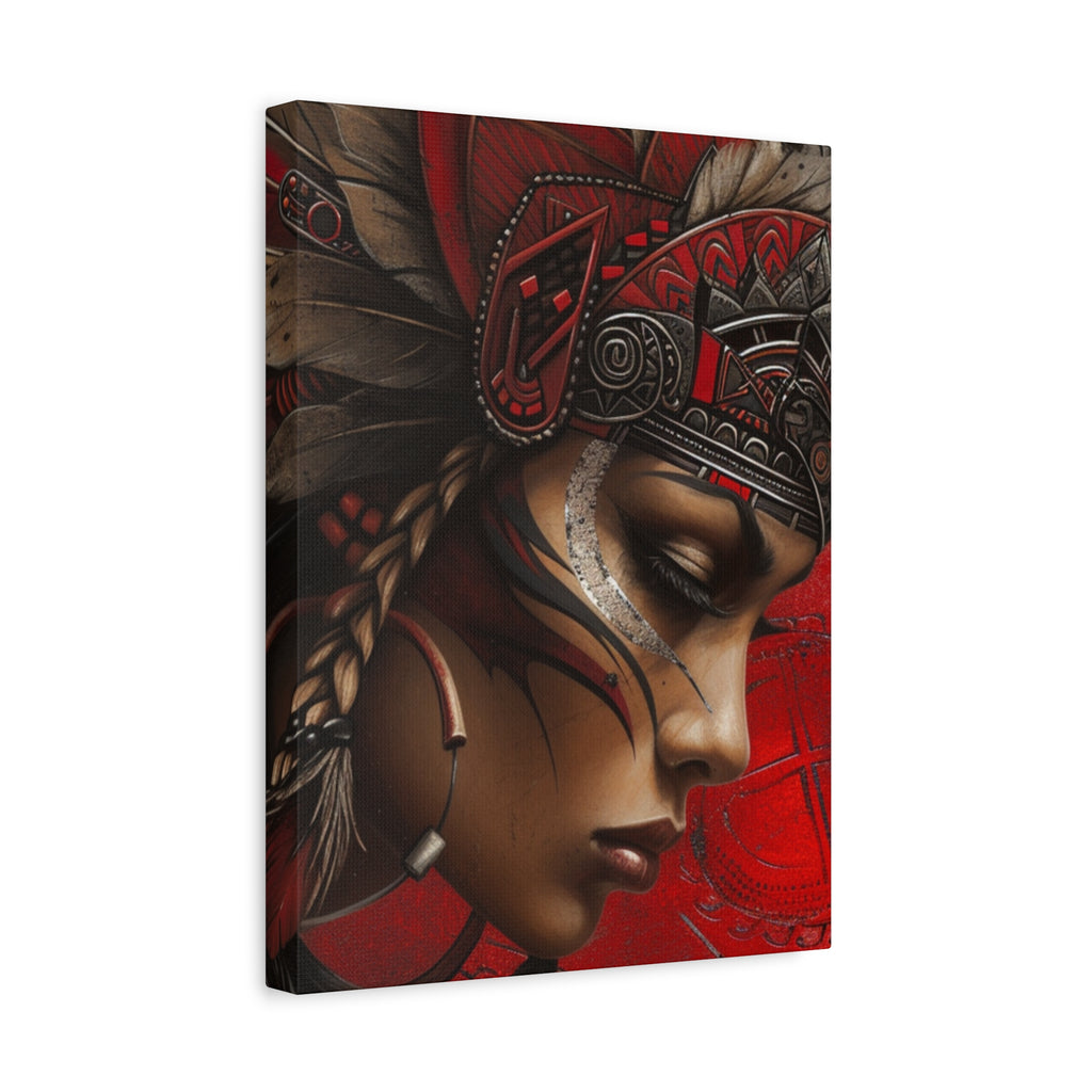 Aztec Sun Goddess – Bold Aztec Wall Art Canvas