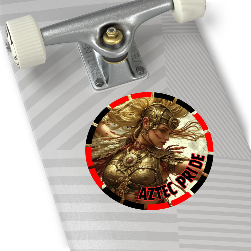 Aztec Iron Queen Round Vinyl Sticker – Waterproof Matte Decal (2”–6”)