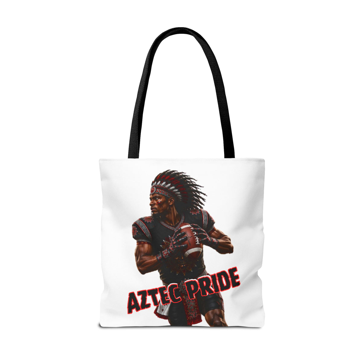 Aztec Football Quarterback Warrior Tote Bag | Aztec-Inspired AI Art • Made & Shipped in the USA • 🚚 FREE USA Shipping • FREE Personalization