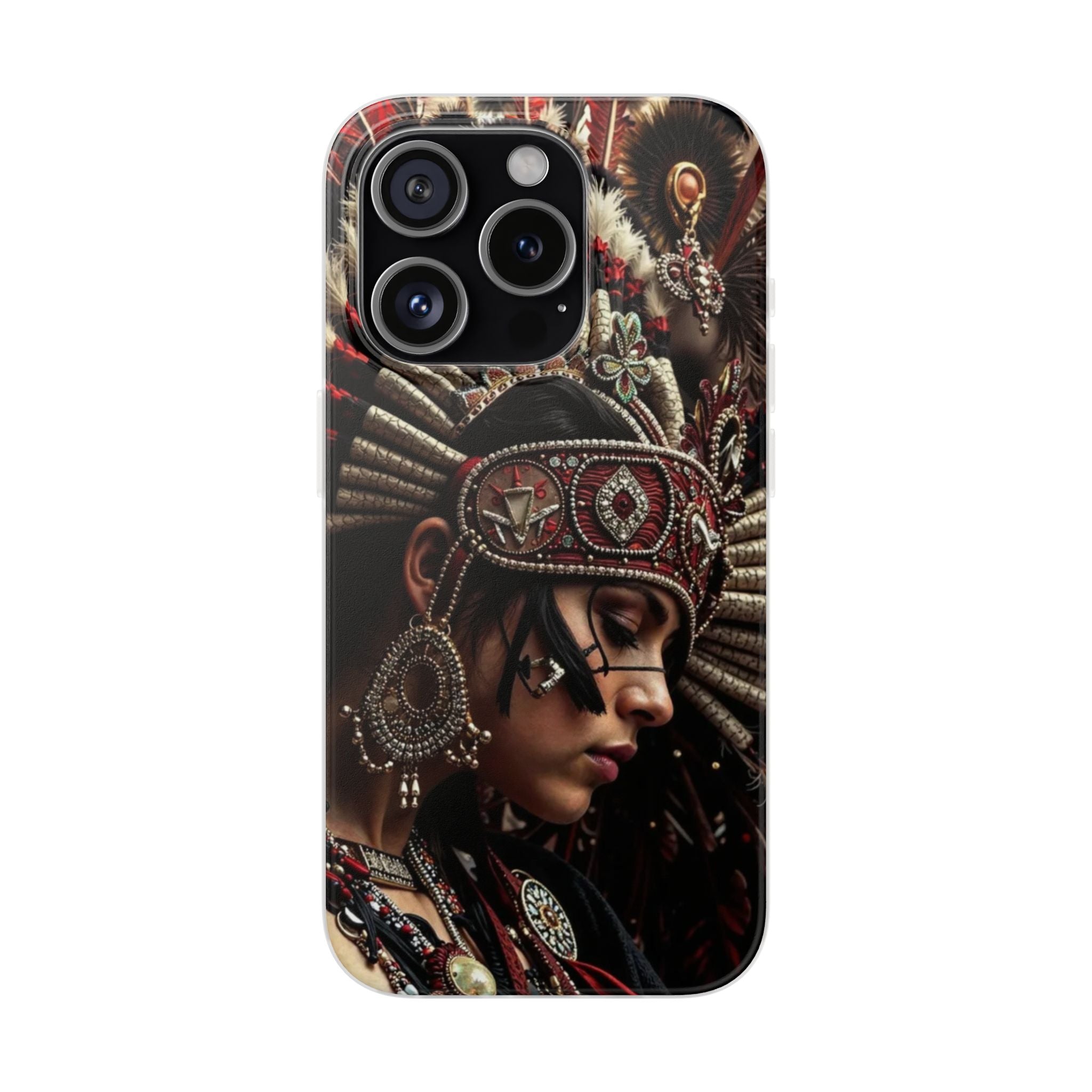 Aztec Goddess Spirit – Flexi Phone Case (iPhone & Samsung • Clear TPU • Made in USA • Personalized Option)