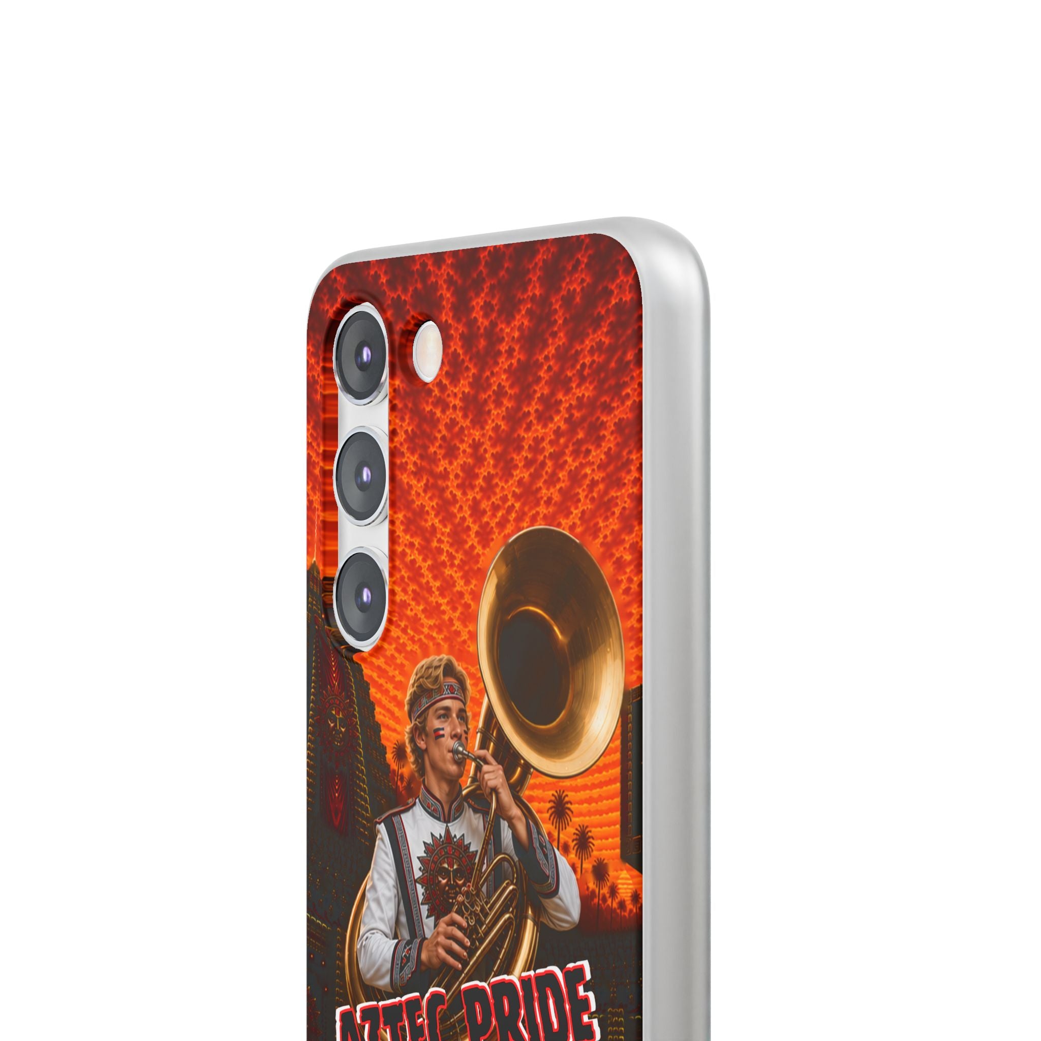 Aztec Band Warrior – Flexi Phone Case (iPhone & Samsung • Clear TPU • Made & Shipped in the USA • 🚚 FREE USA Shipping • Personalized Option)