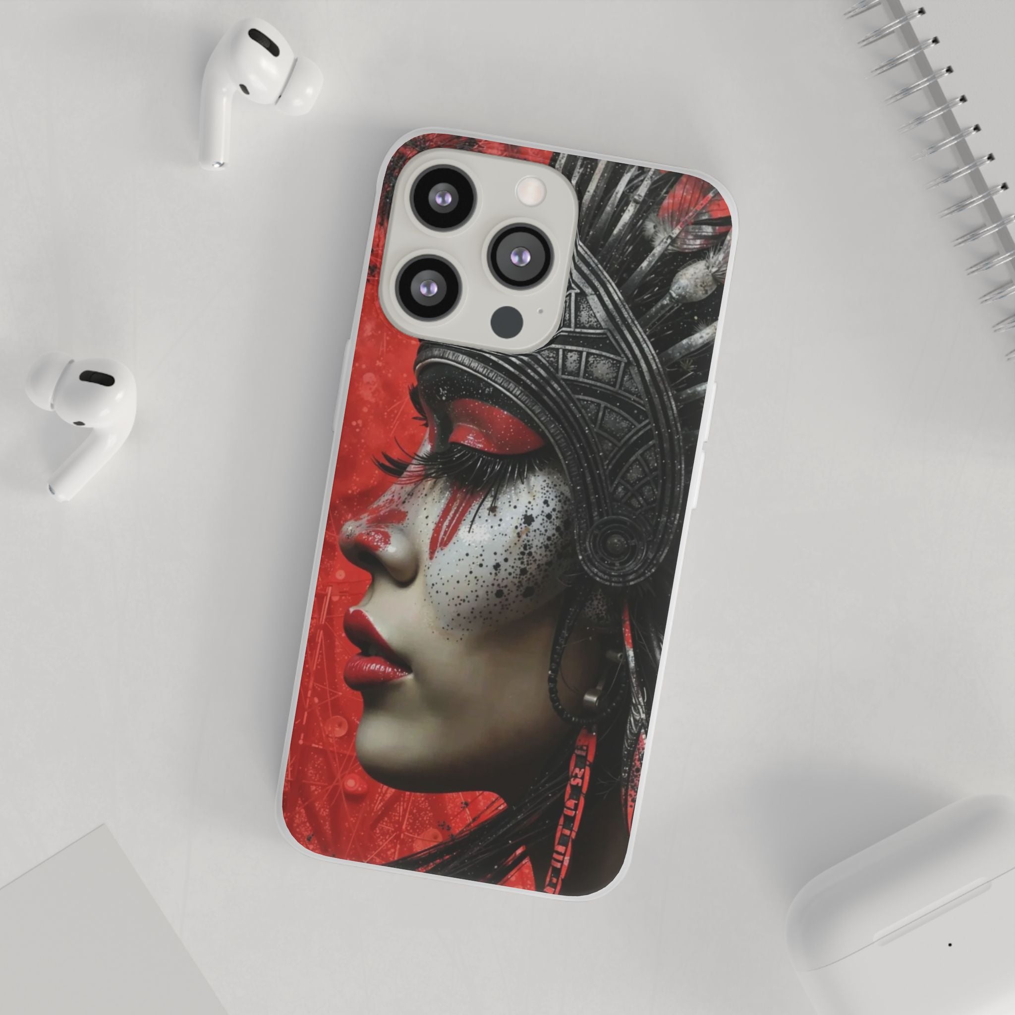 Aztec Fearless Goddess – Flexi Phone Case (iPhone & Samsung • Clear TPU • Made in USA • Personalized Option)