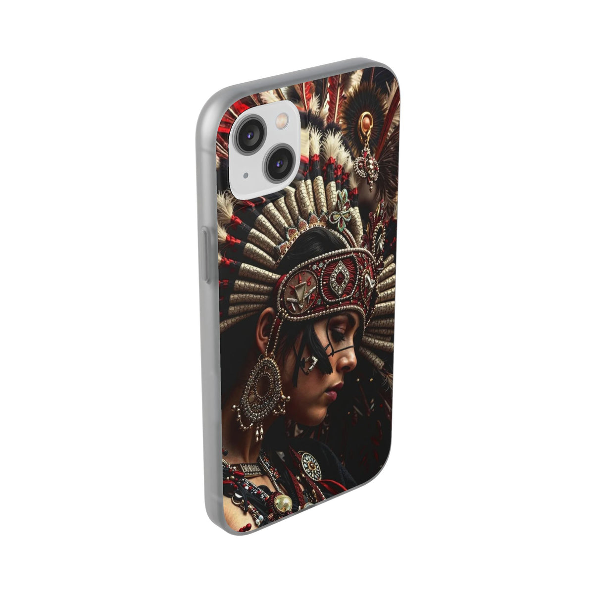 Aztec Goddess Spirit – Flexi Phone Case (iPhone & Samsung • Clear TPU • Made in USA • Personalized Option)