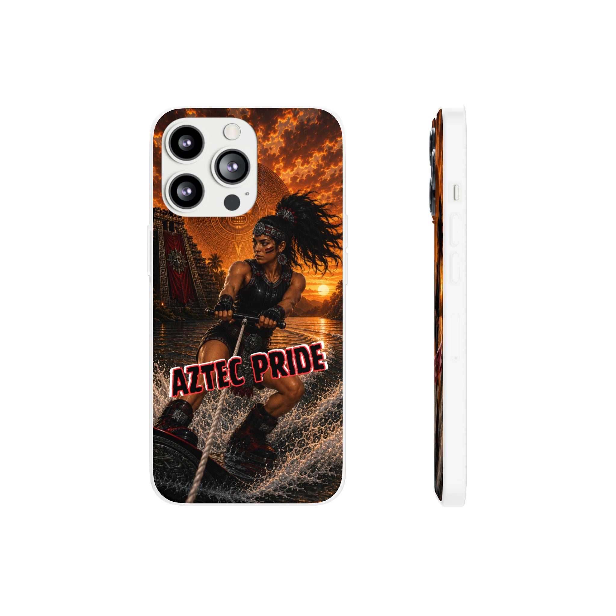Aztec Wakeboard Female Warrior – Flexi Phone Case (iPhone & Samsung • Clear TPU • Made & Shipped in the USA • 🚚 FREE USA Shipping • Personalized Option)
