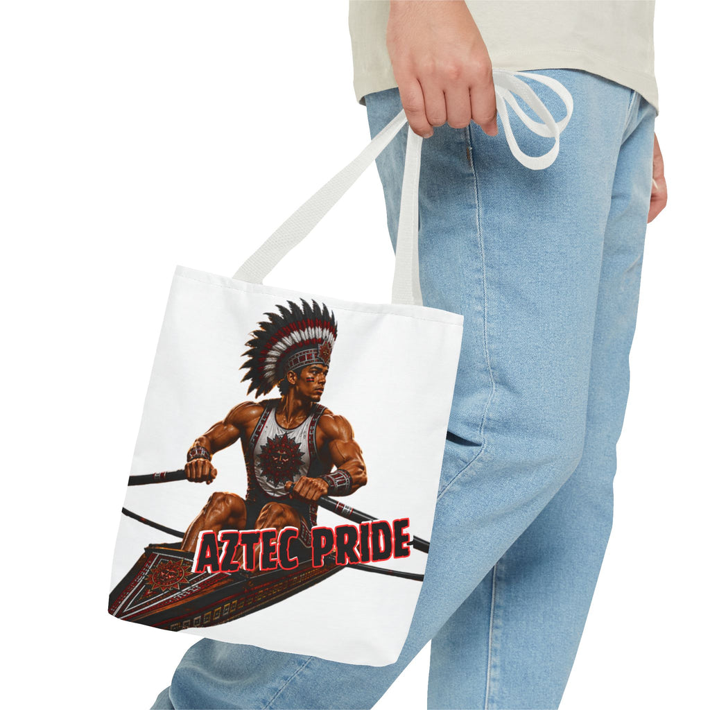 Aztec Rowing Warrior Tote Bag | Aztec-Inspired AI Art • Made & Shipped in the USA • 🚚 FREE USA Shipping • FREE Personalization