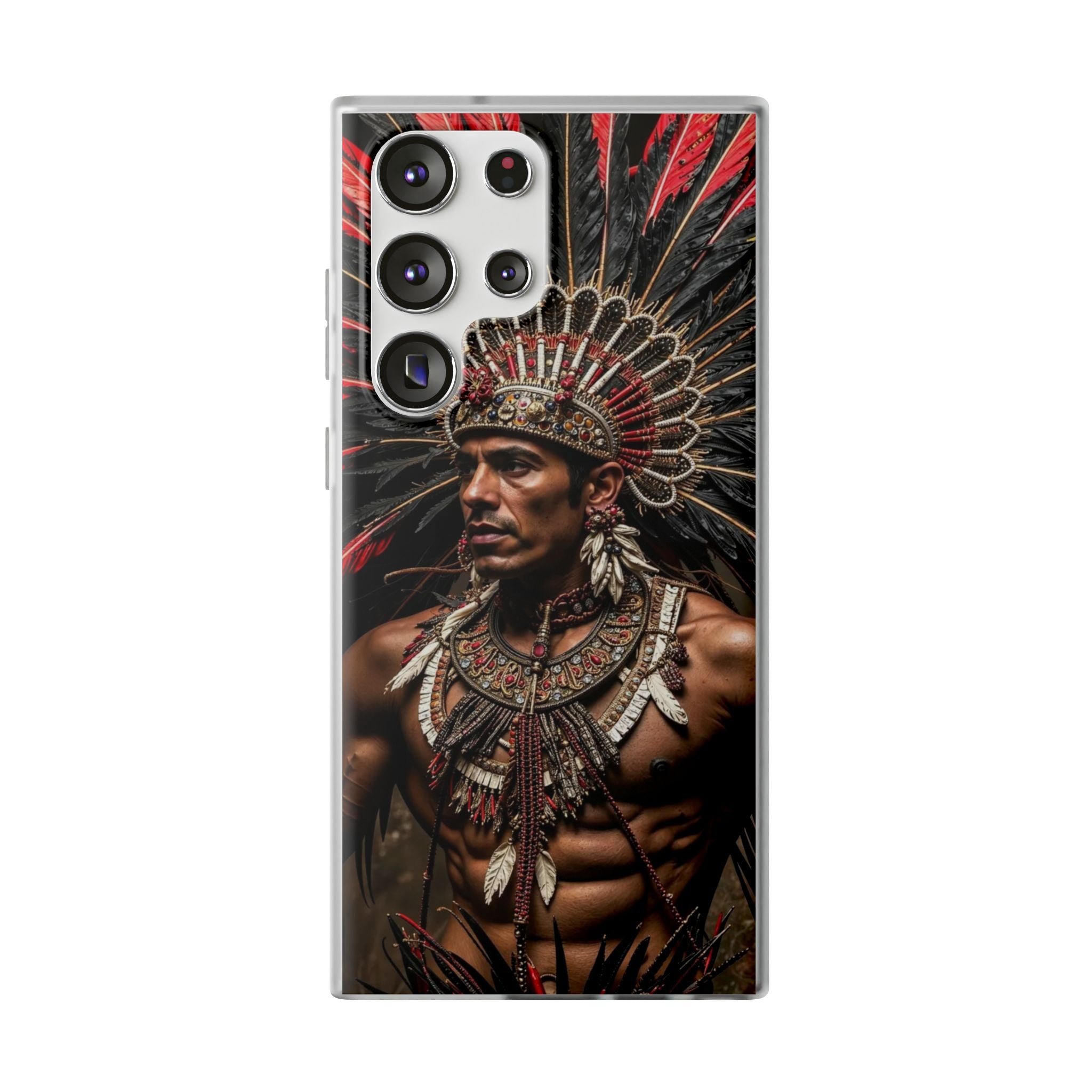 Aztec Sun Guardian – Flexi Phone Case (iPhone & Samsung • Clear TPU • Made in USA • Personalized Option)
