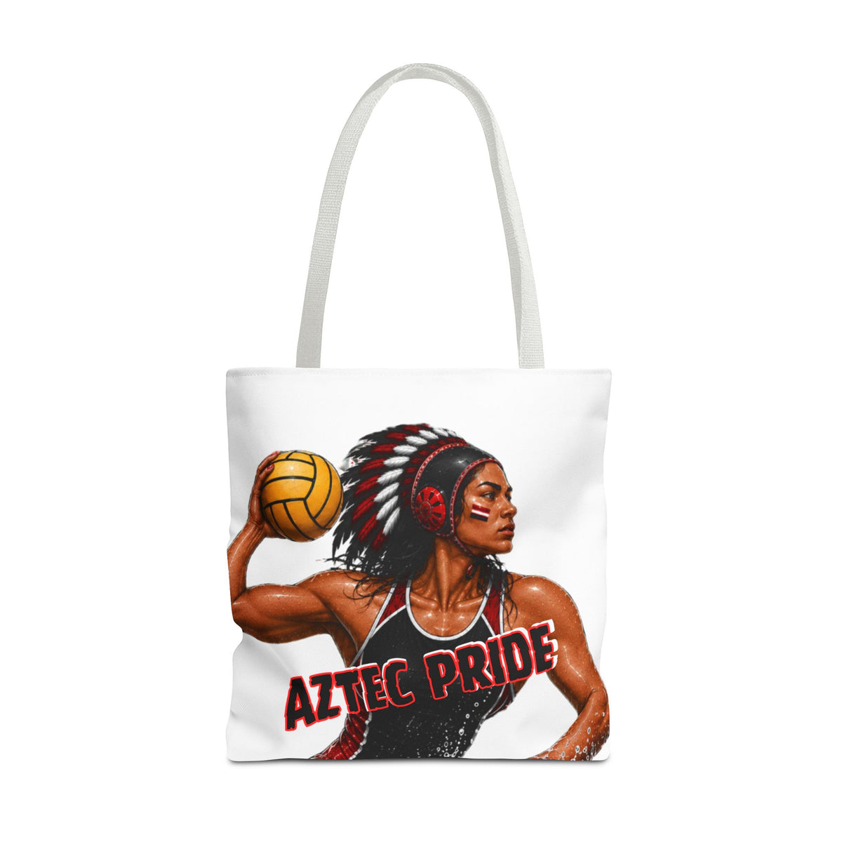 Aztec Water Polo Warrior Tote Bag | Aztec-Inspired AI Art • Made & Shipped in the USA • 🚚 FREE USA Shipping • FREE Personalization