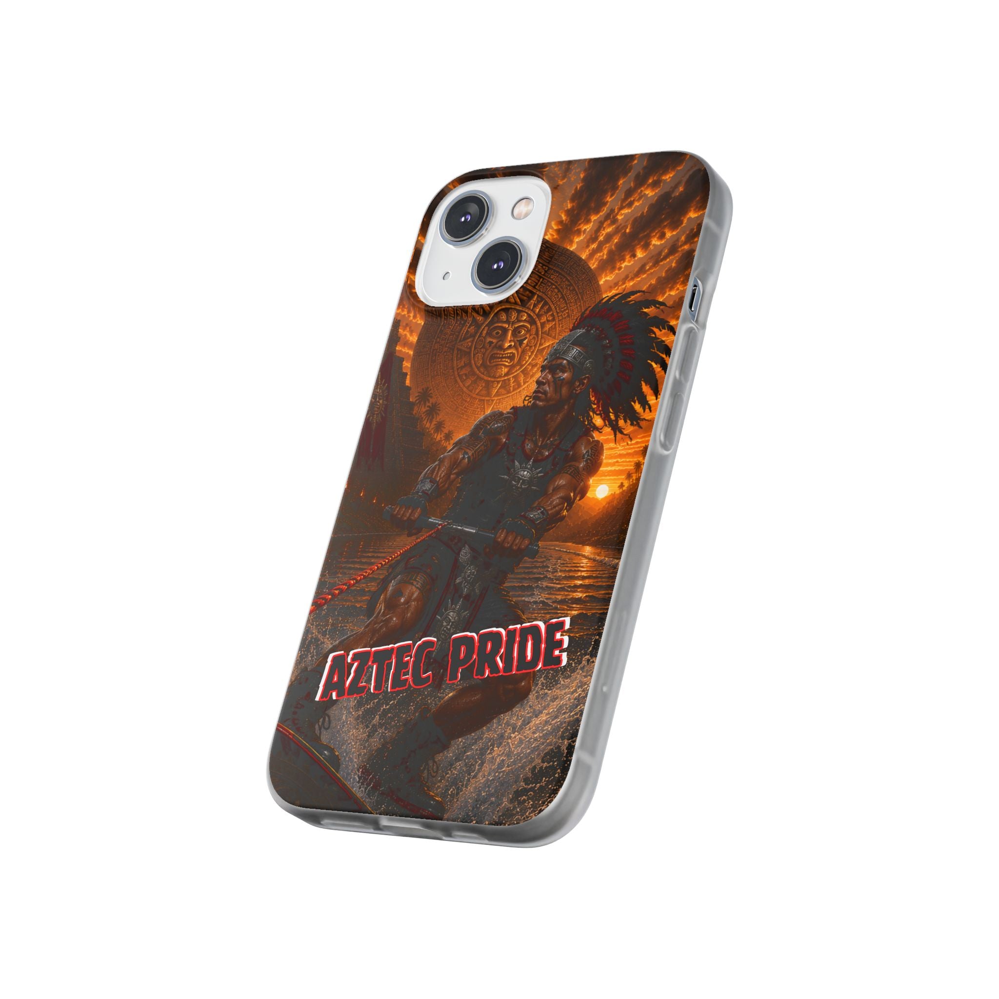 Aztec Wakeboard Male Warrior – Flexi Phone Case (iPhone & Samsung • Clear TPU • Made & Shipped in the USA • 🚚 FREE USA Shipping • Personalized Option)