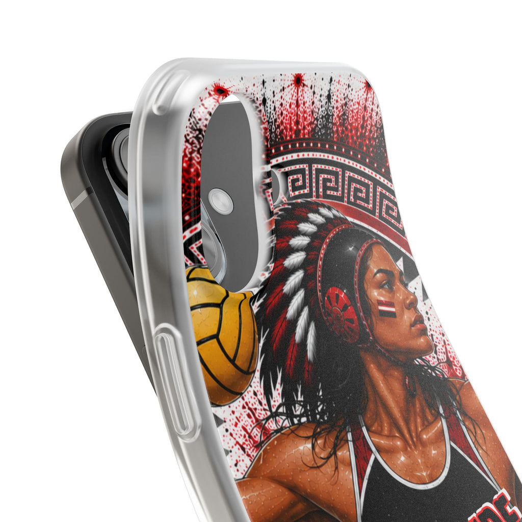 Aztec Water Polo Warrior – Flexi Phone Case (iPhone & Samsung • Clear TPU • Made in USA • Personalized Option)