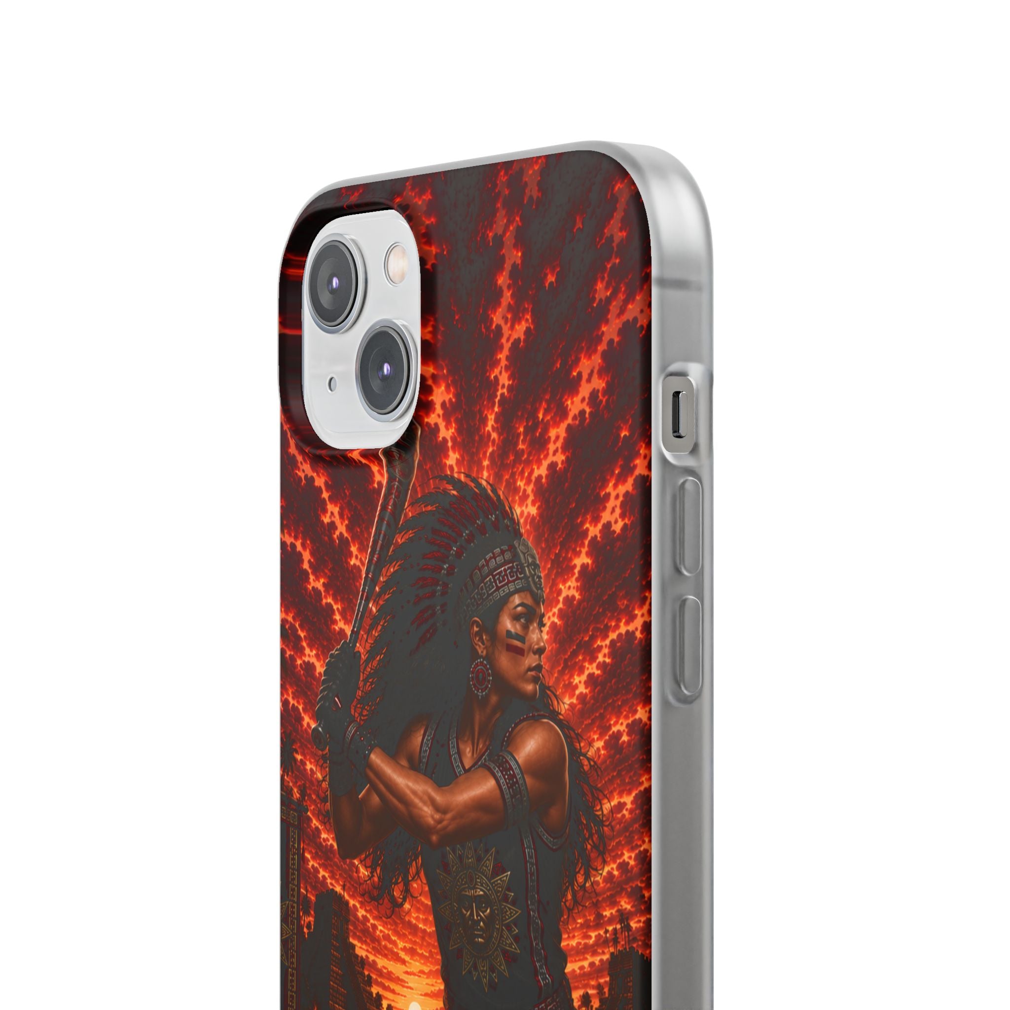 Aztec Softball Warrior – Flexi Phone Case (iPhone & Samsung • Clear TPU • Made & Shipped in the USA • 🚚 FREE USA Shipping • Personalized Option)