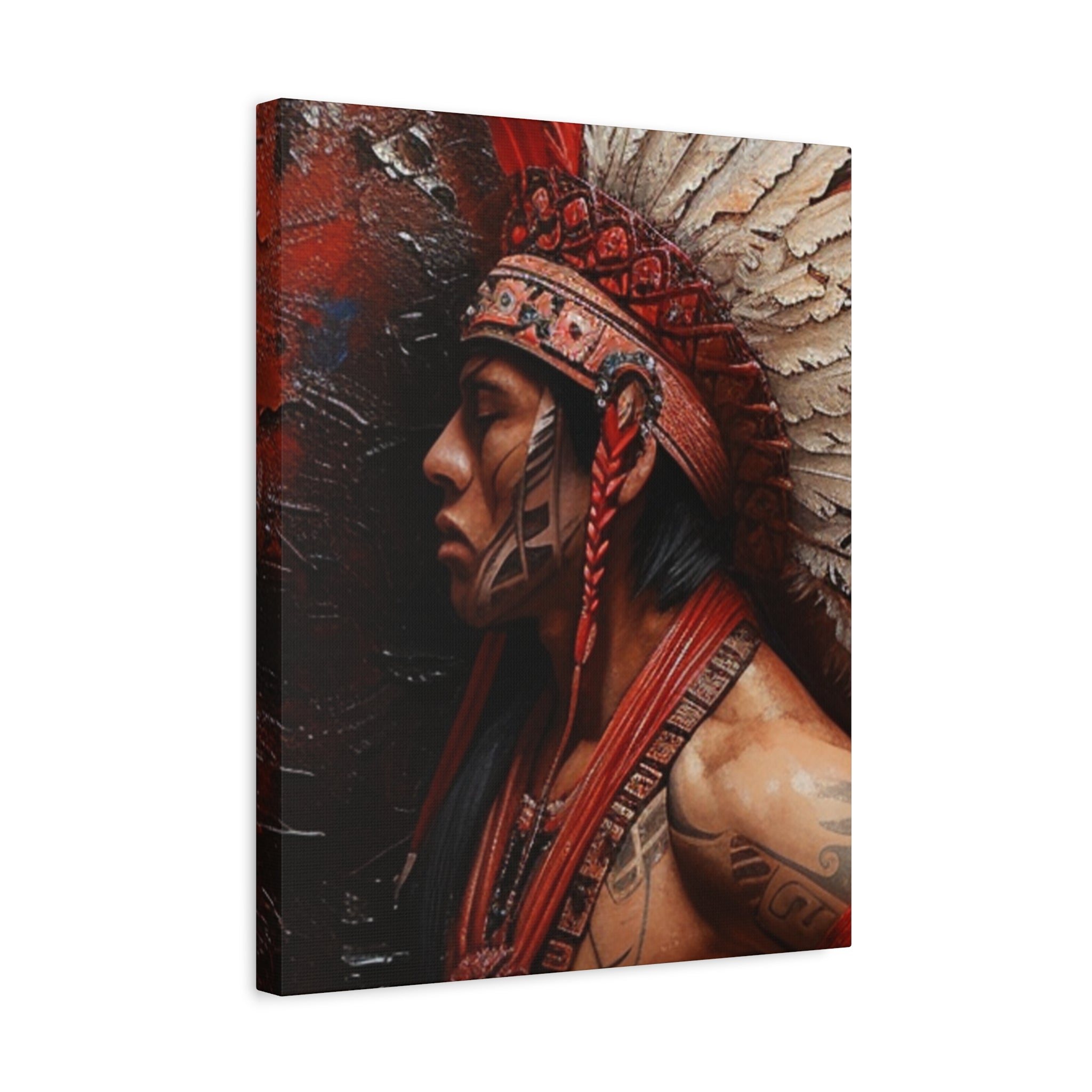 Aztec Noble Warrior – Bold Aztec Wall Art Canvas