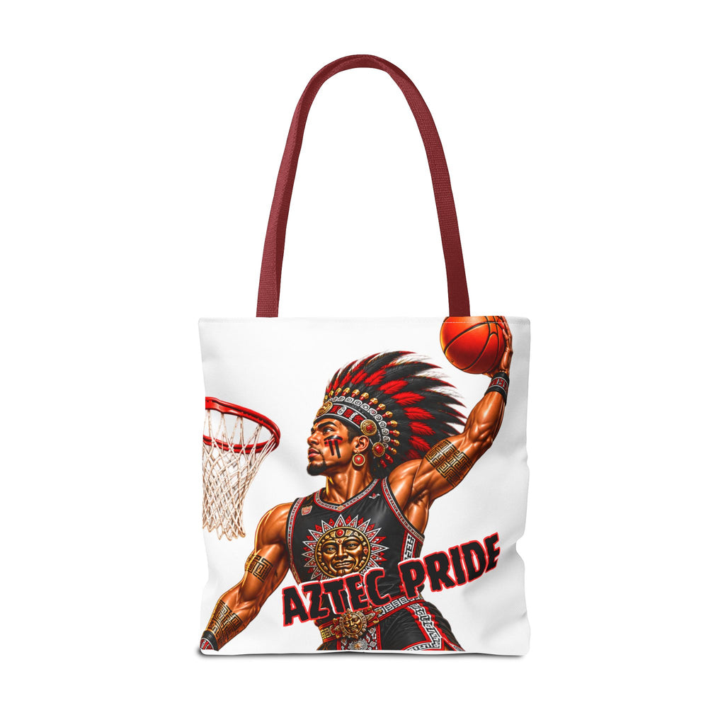 Aztec Basketball Dunk Warrior Tote Bag | Aztec-Inspired AI Art • Made & Shipped in the USA • 🚚 FREE USA Shipping • FREE Personalization