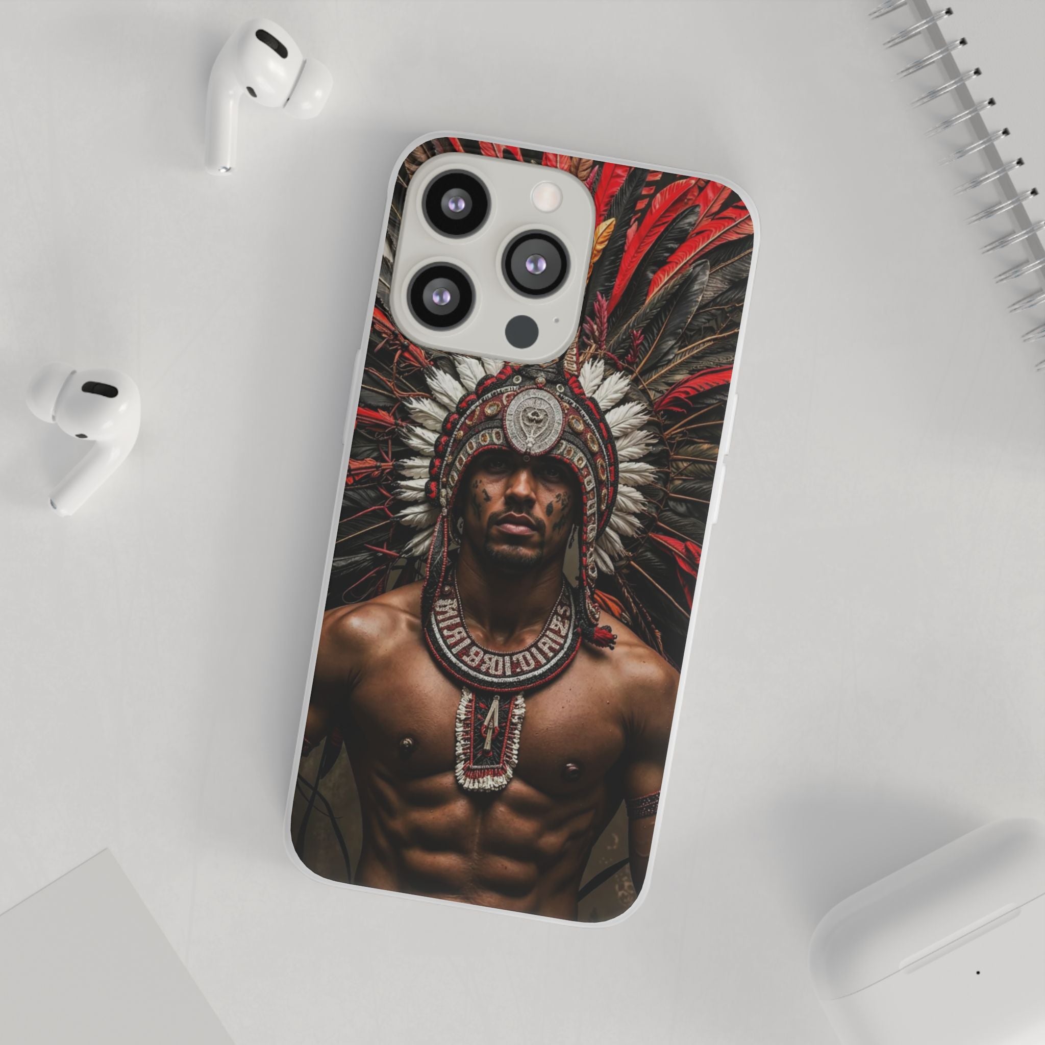 Aztec Warrior Eagle – Flexi Phone Case (iPhone & Samsung • Clear TPU • Made in USA • Personalized Option)