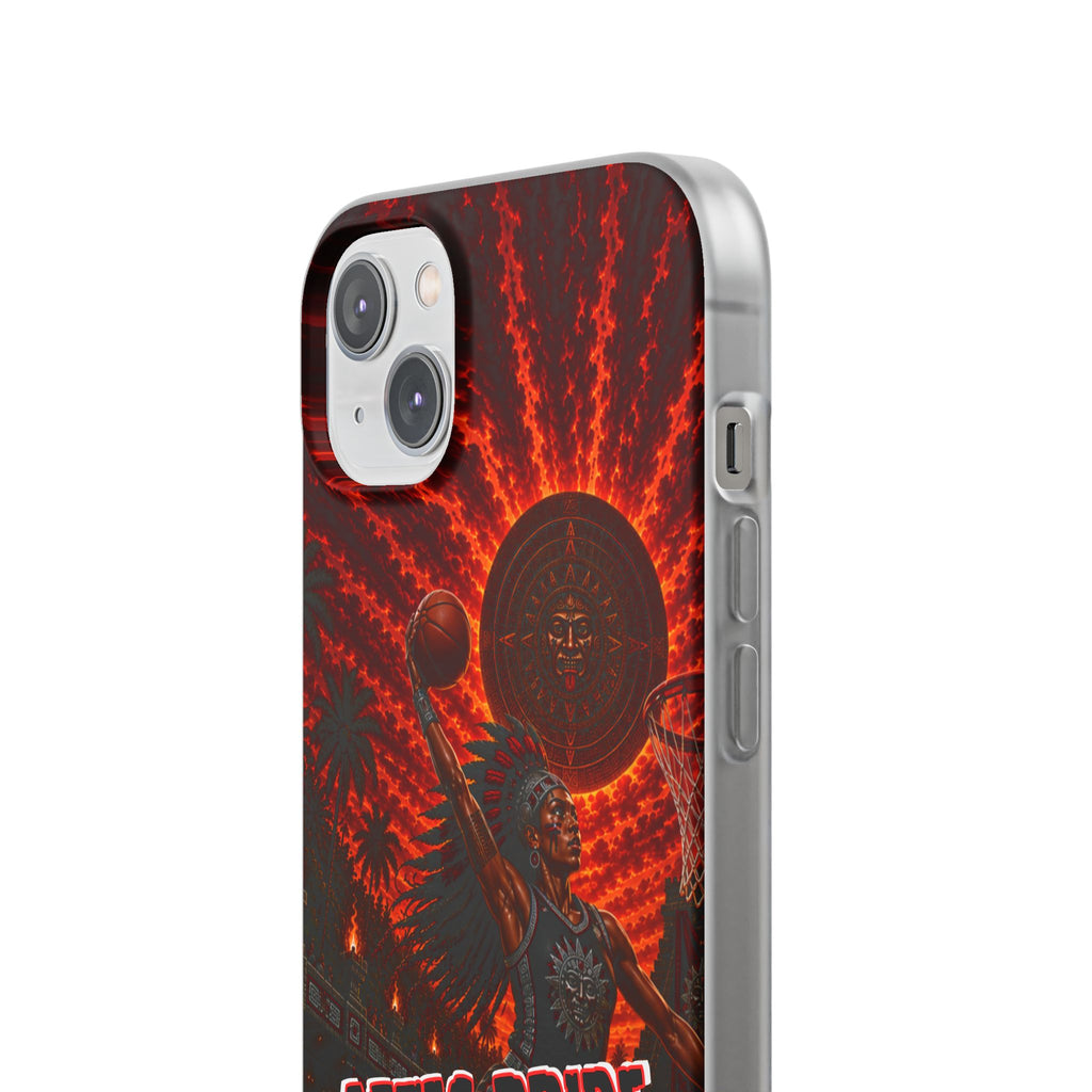 Aztec Basketball Female Warrior – Flexi Phone Case (iPhone & Samsung • Clear TPU • Made & Shipped in the USA • 🚚 FREE USA Shipping • Personalized Option)