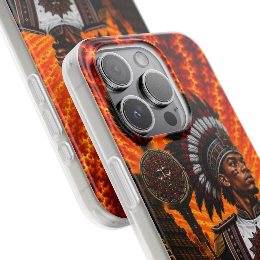 Aztec Drum Major Warrior – Flexi Phone Case (iPhone & Samsung • Clear TPU • Made & Shipped in the USA • 🚚 FREE USA Shipping • Personalized Option)