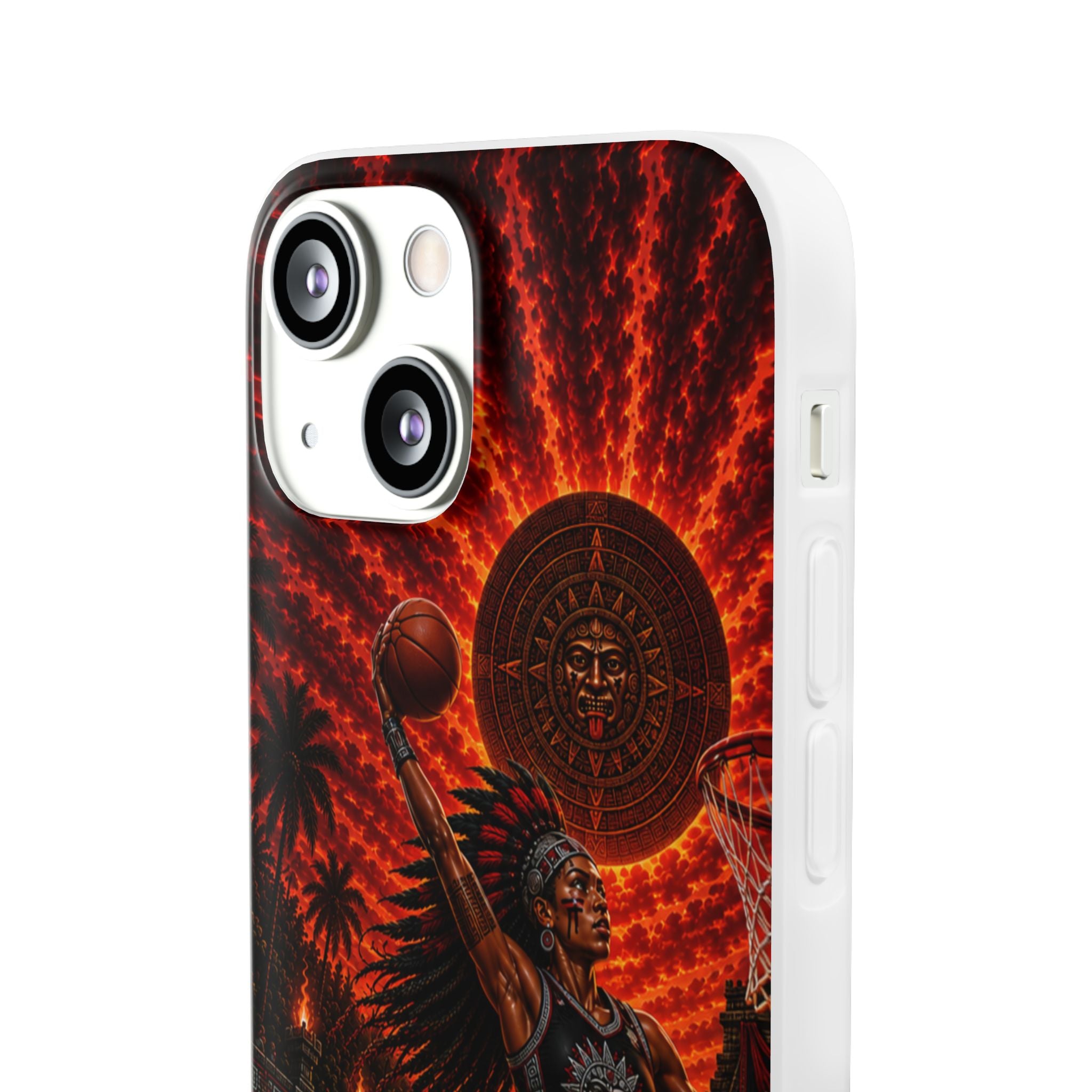 Aztec Basketball Female Warrior – Flexi Phone Case (iPhone & Samsung • Clear TPU • Made & Shipped in the USA • 🚚 FREE USA Shipping • Personalized Option)
