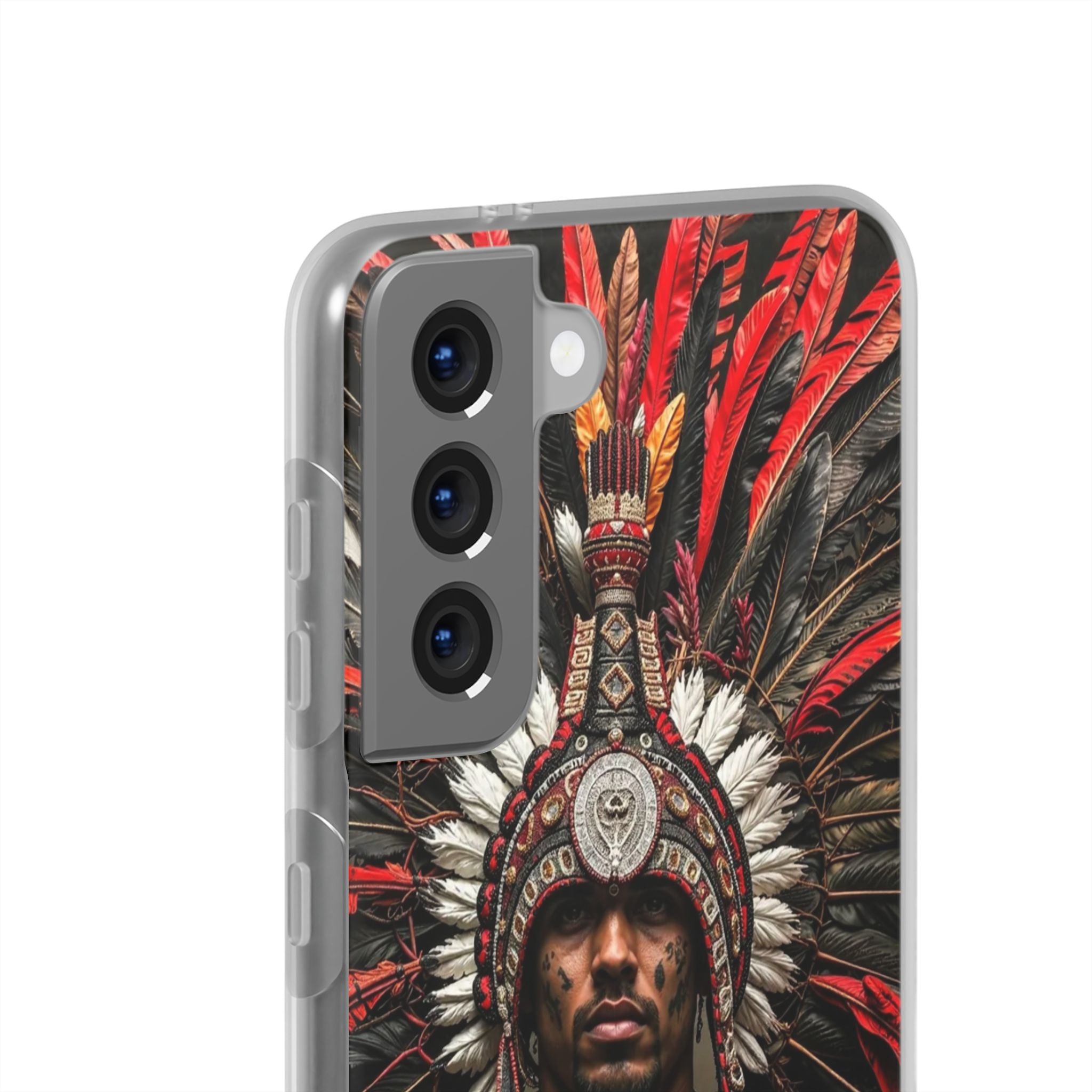 Aztec Warrior Eagle – Flexi Phone Case (iPhone & Samsung • Clear TPU • Made in USA • Personalized Option)