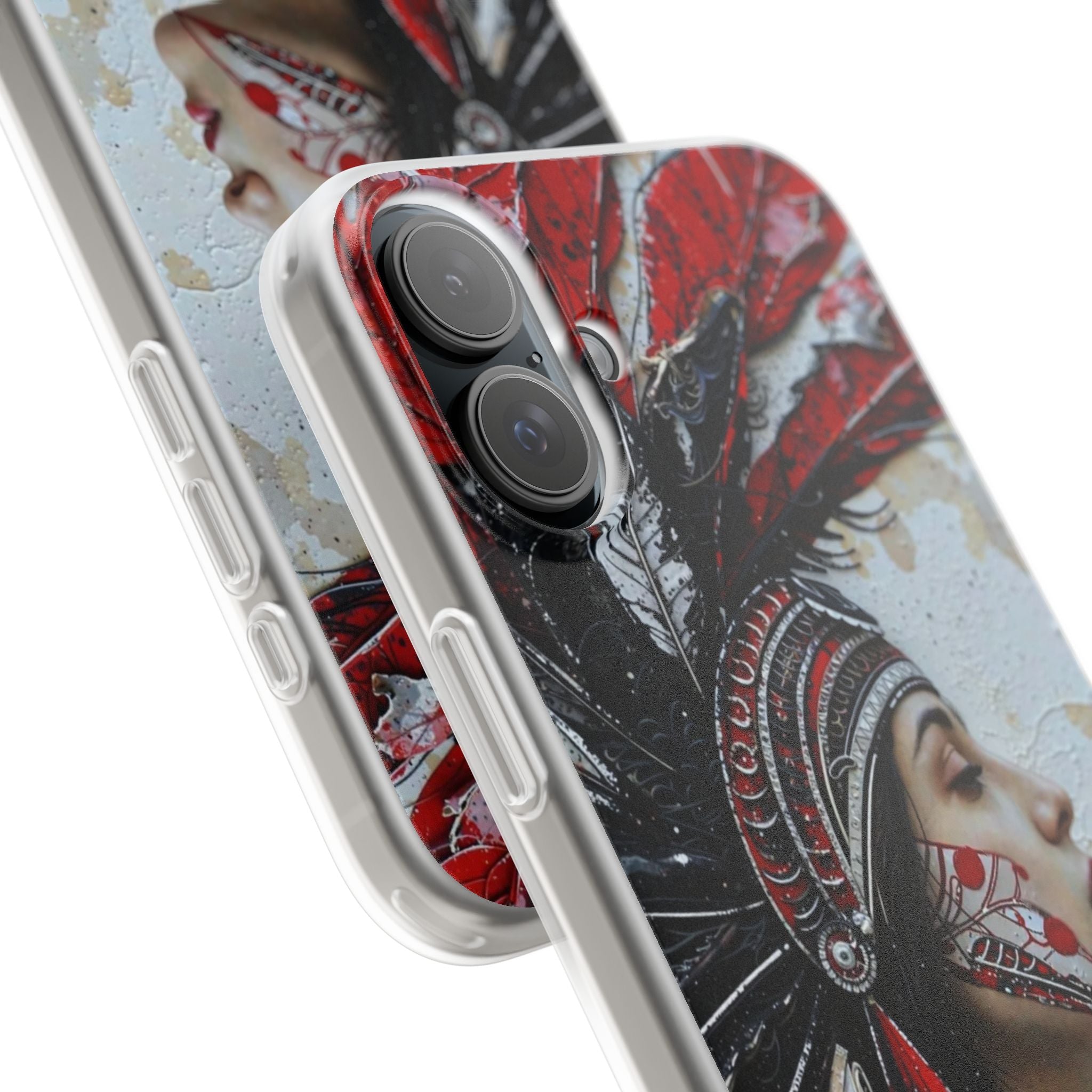 Aztec Silent Goddess – Flexi Phone Case (iPhone & Samsung • Clear TPU • Made in USA • Personalized Option)