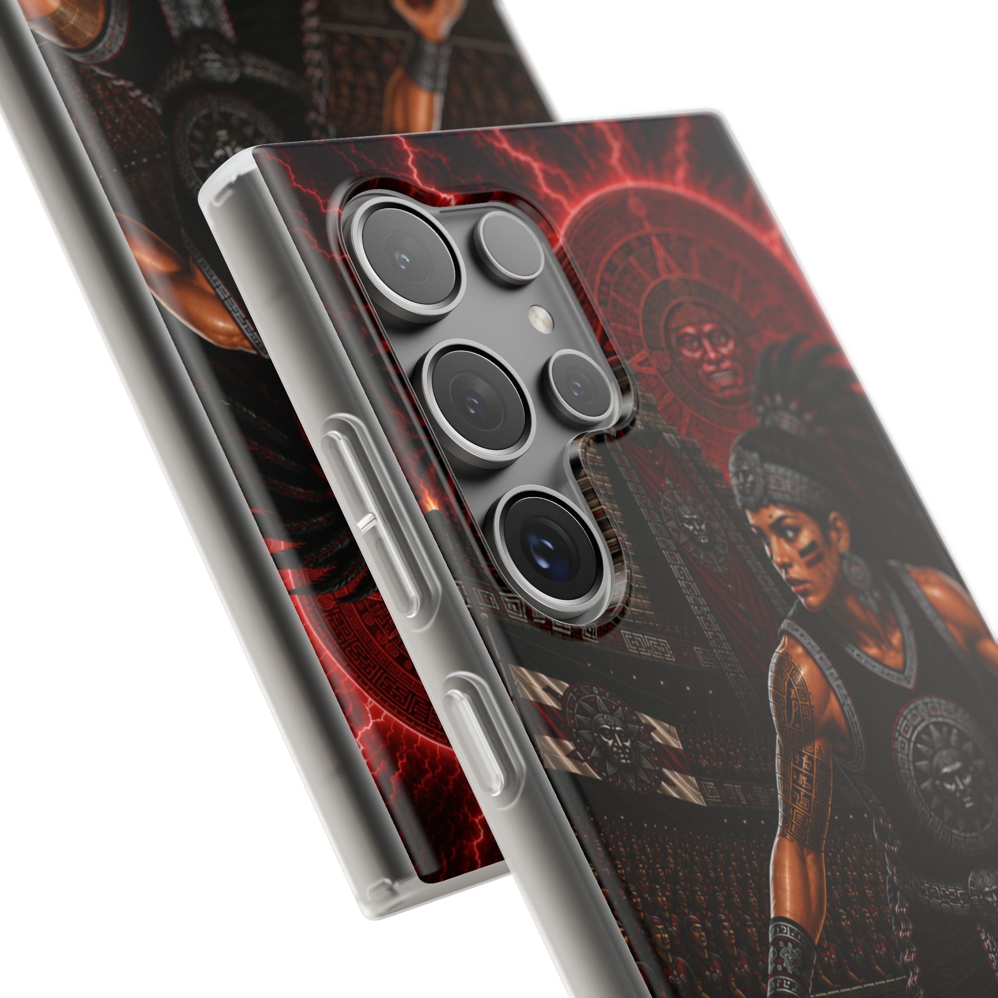 Aztec Basketball Female Warrior – Flexi Phone Case (iPhone & Samsung • Clear TPU • Made & Shipped in the USA • 🚚 FREE USA Shipping • Personalized Option)