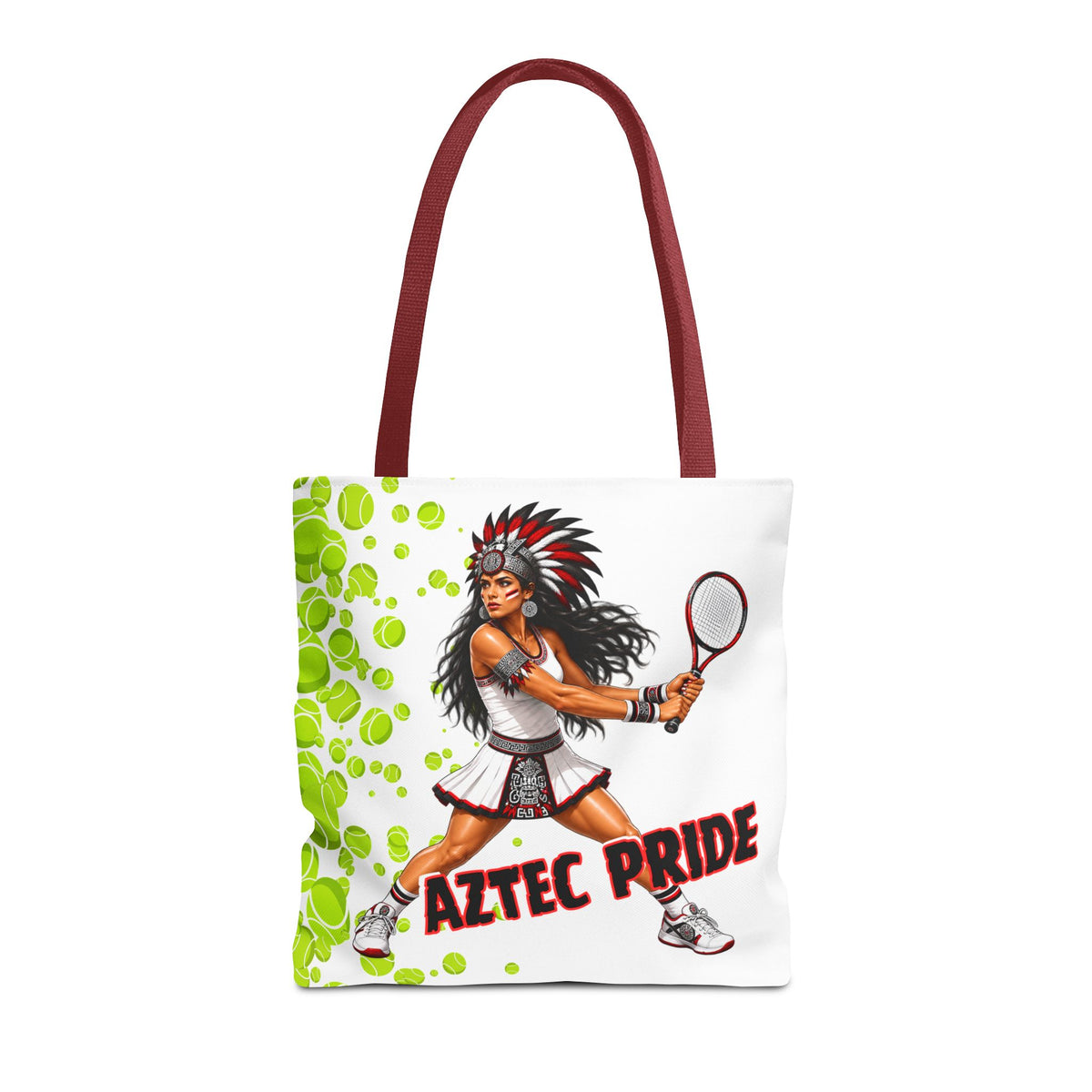 Aztec Tennis Female Warrior Tote Bag | Aztec-Inspired AI Art • Made & Shipped in the USA • 🚚 FREE USA Shipping • FREE Personalization