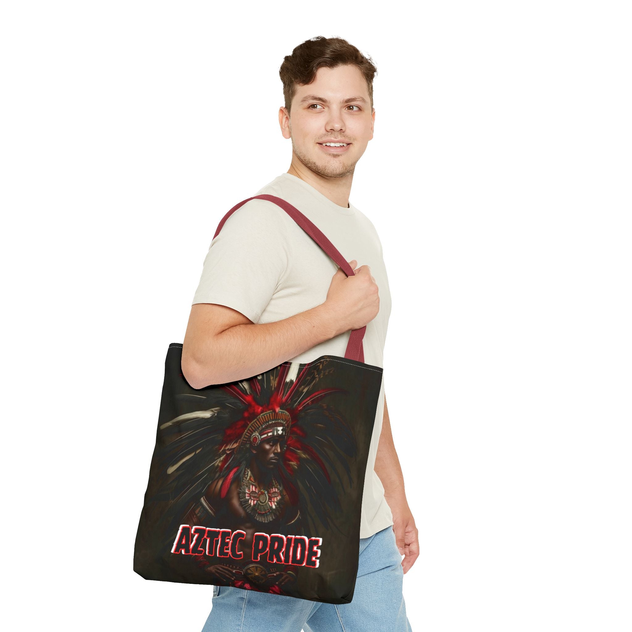 Aztec Panther Warrior Tote Bag – Aztec-Inspired Reusable Shopping Bag | GringoArte