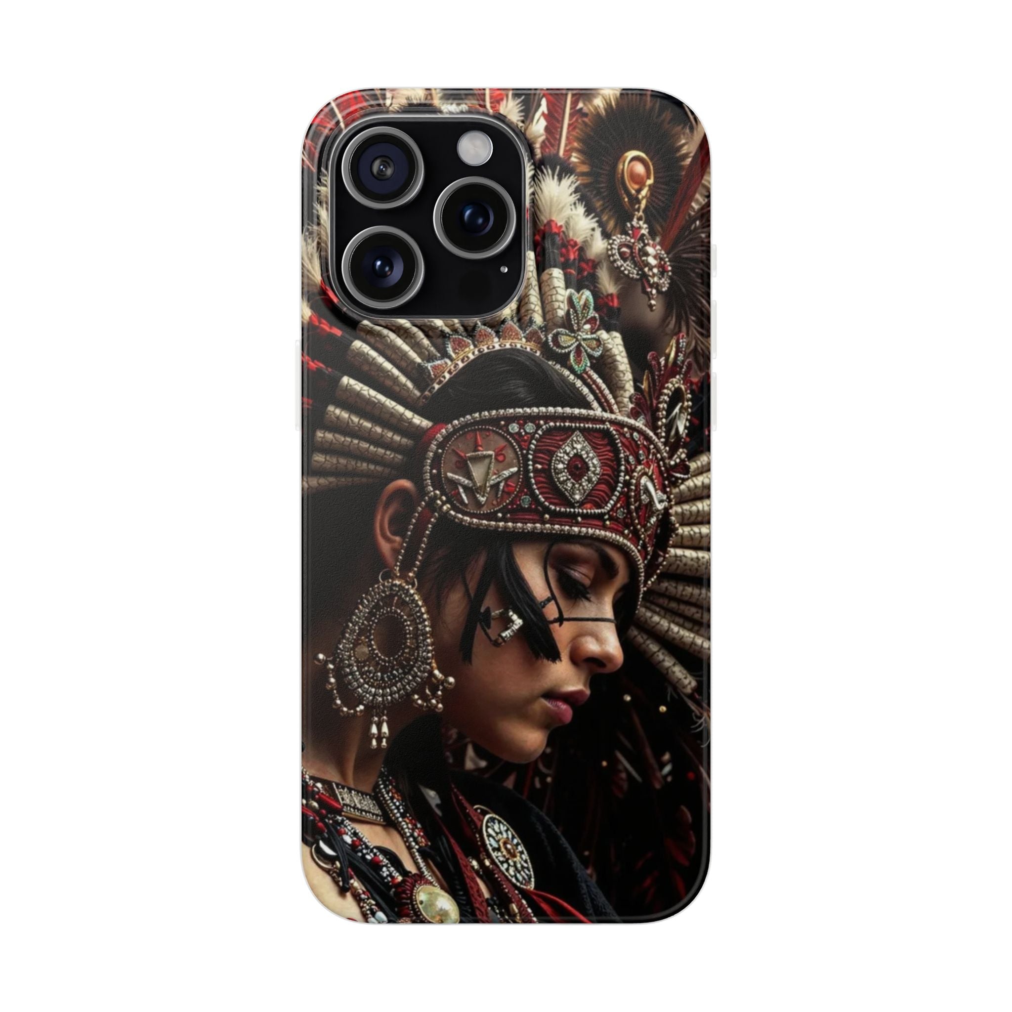 Aztec Goddess Spirit – Flexi Phone Case (iPhone & Samsung • Clear TPU • Made in USA • Personalized Option)