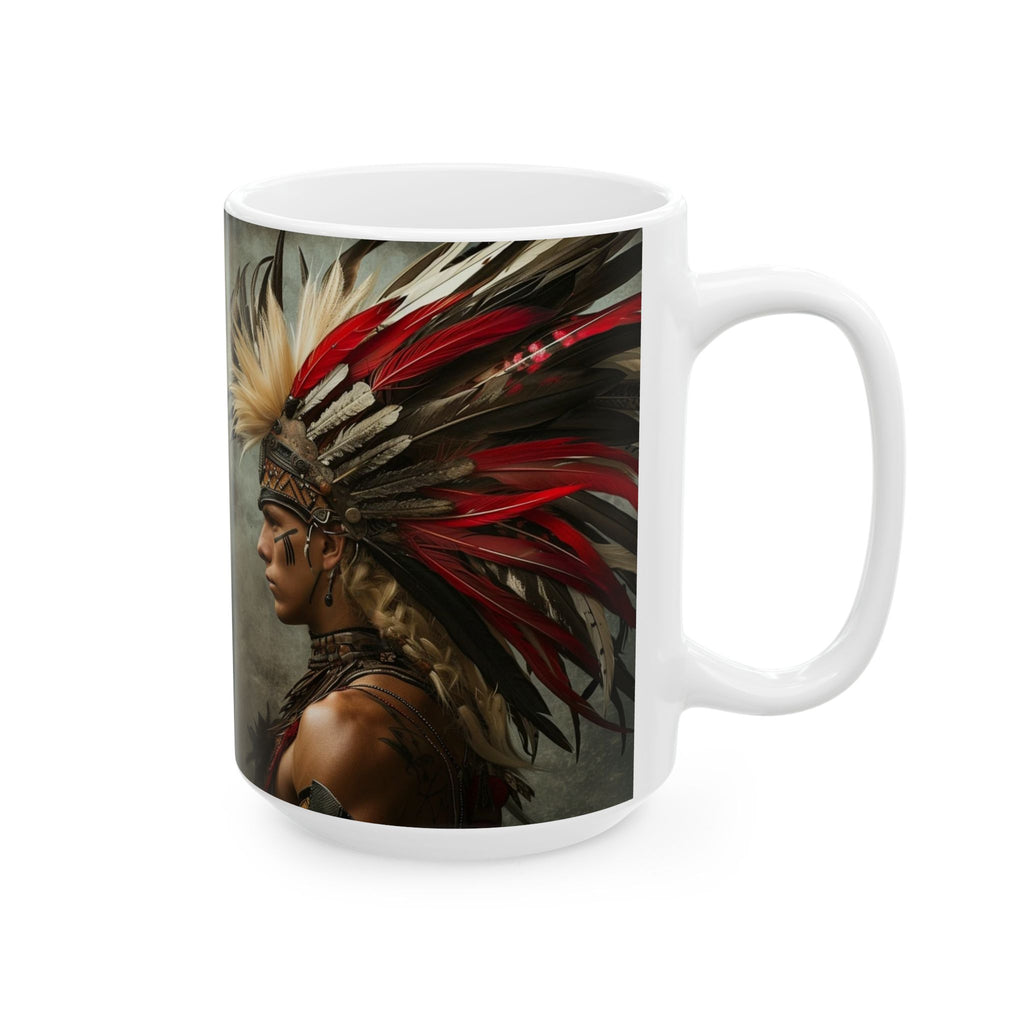 Aztec Storm Warrior – Ceramic Mug (11oz, 15oz • Dishwasher & Microwave Safe • Made in USA • Personalized Option)