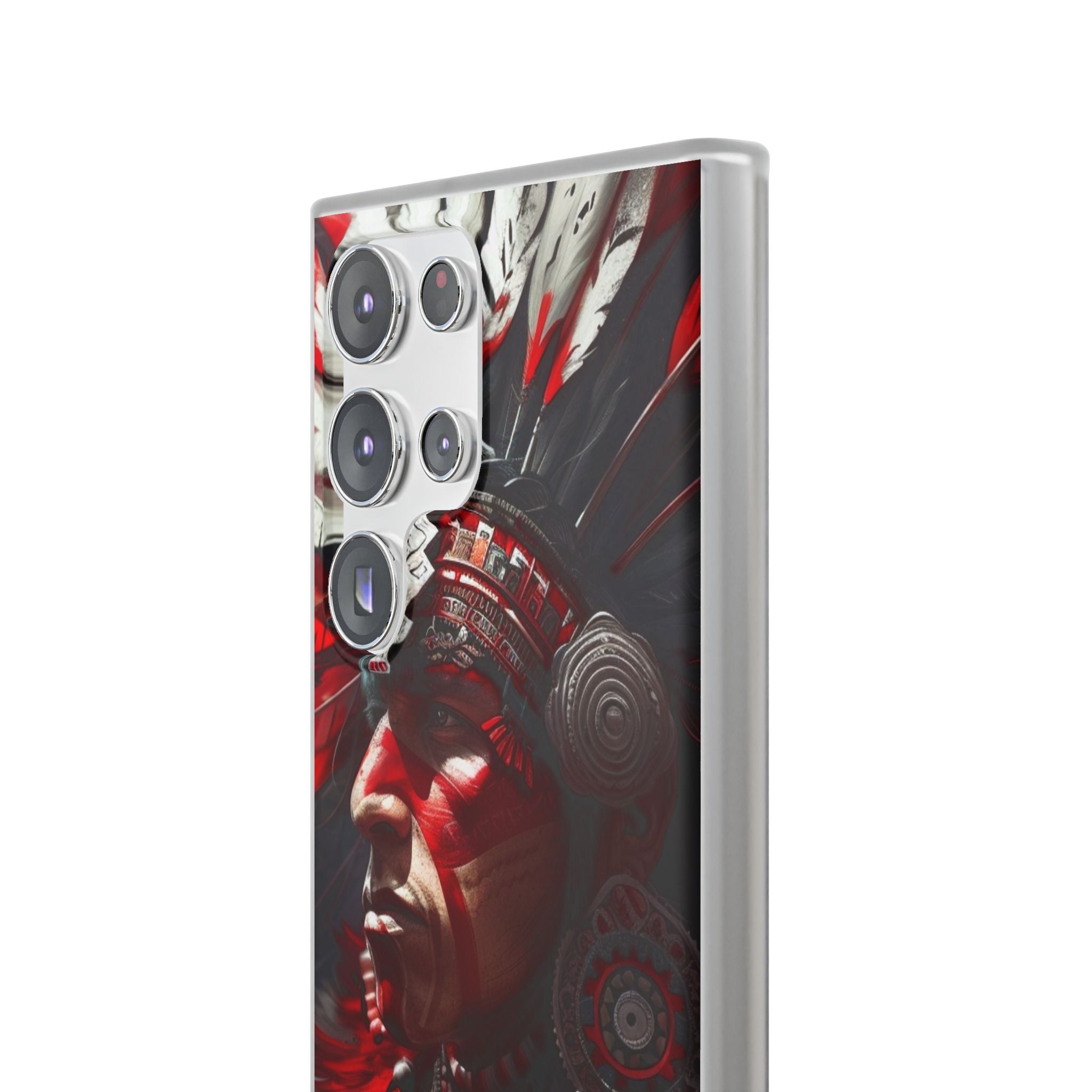 Aztec Loyal Warrior – Flexi Phone Case (iPhone & Samsung • Clear TPU • Made in USA • Personalized Option)