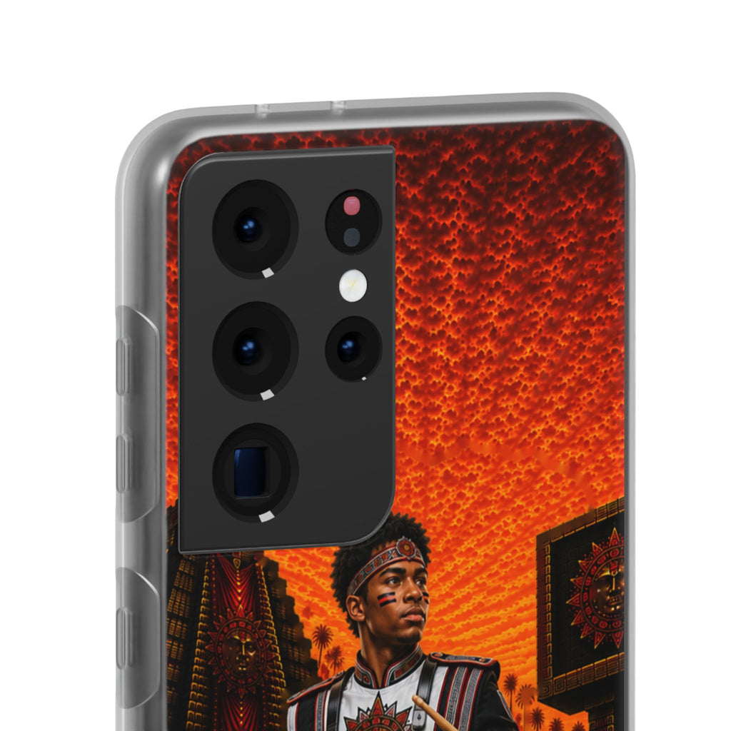 Aztec Band Warrior – Flexi Phone Case (iPhone & Samsung • Clear TPU • Made & Shipped in the USA • 🚚 FREE USA Shipping • Personalized Option)