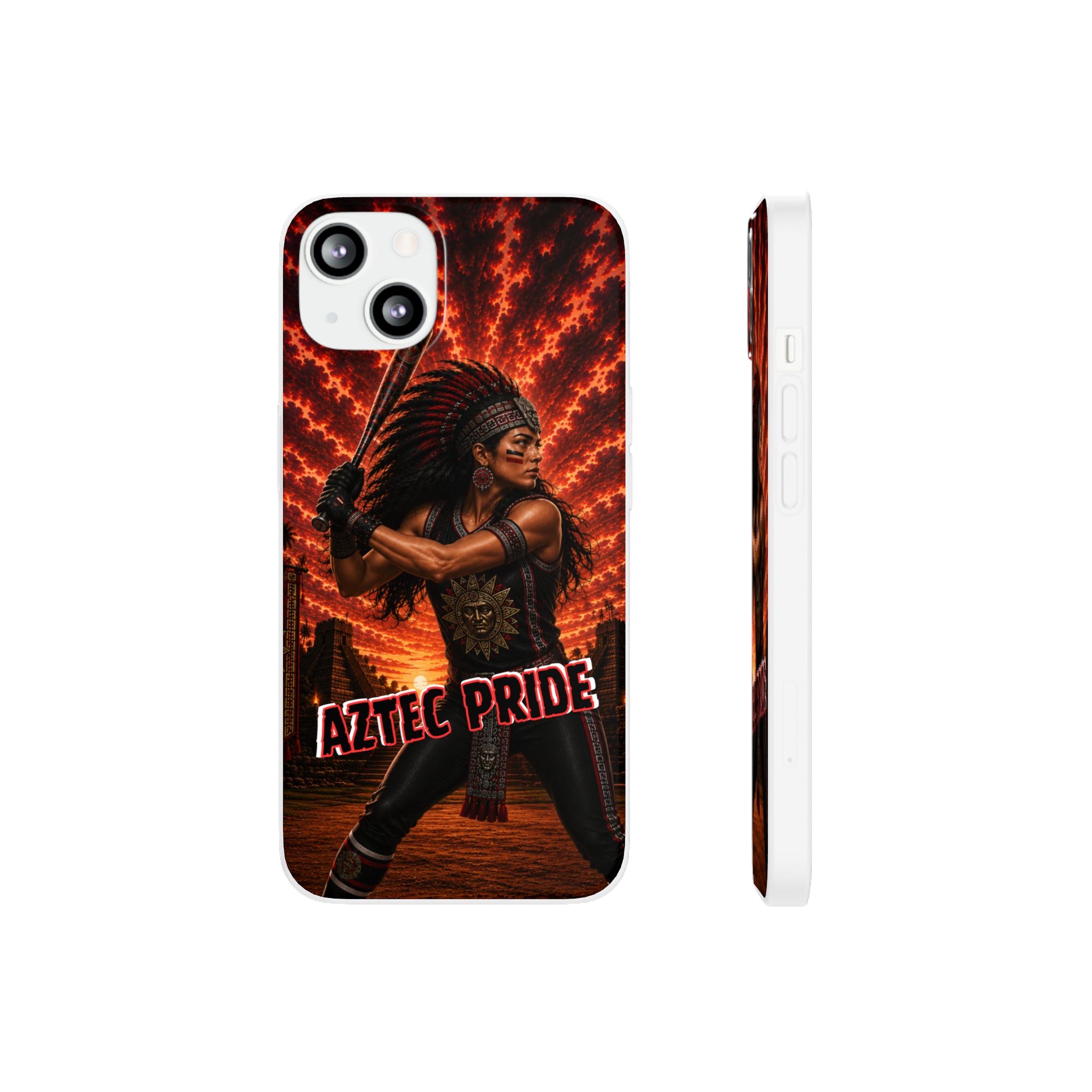Aztec Softball Warrior – Flexi Phone Case (iPhone & Samsung • Clear TPU • Made & Shipped in the USA • 🚚 FREE USA Shipping • Personalized Option)