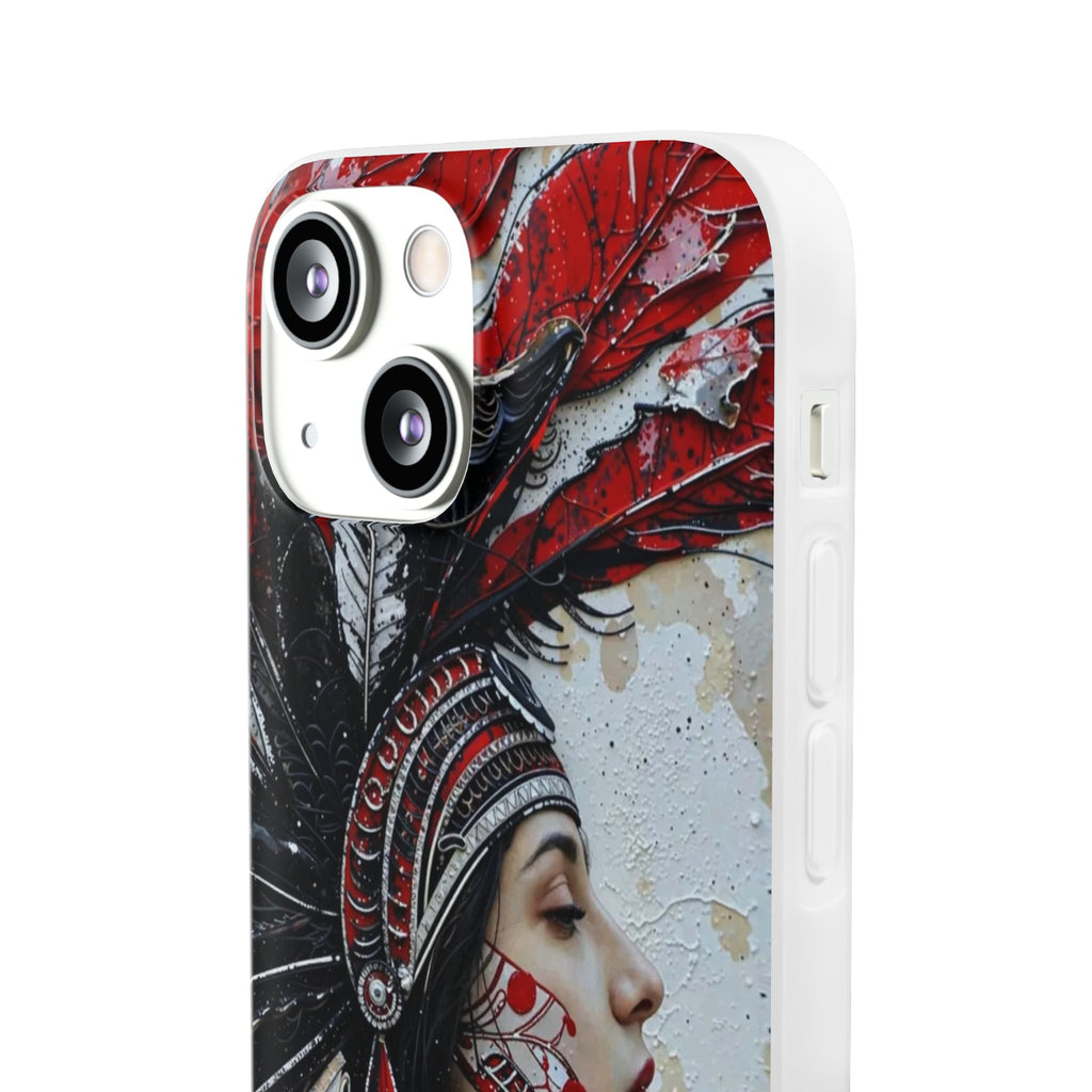 Aztec Silent Goddess – Flexi Phone Case (iPhone & Samsung • Clear TPU • Made in USA • Personalized Option)