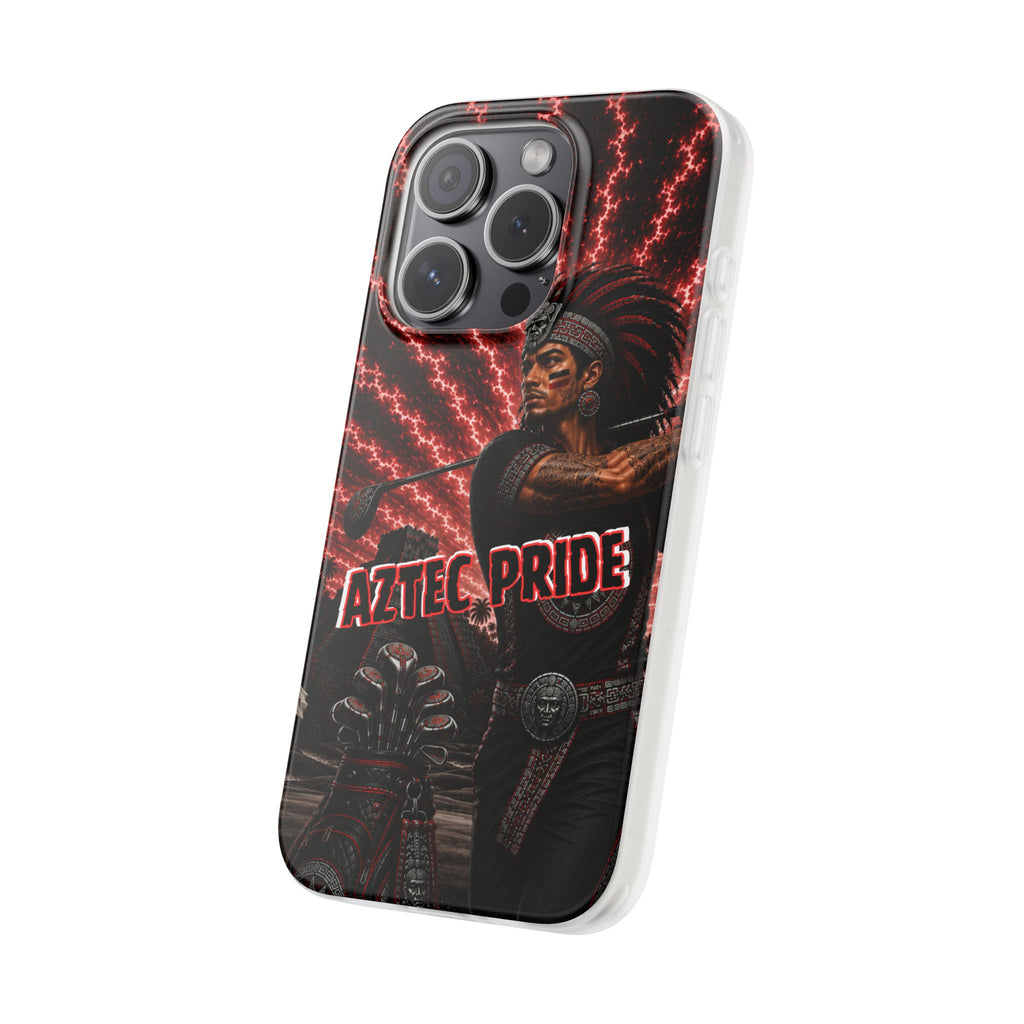 Aztec Golf Male Warrior – Flexi Phone Case (iPhone & Samsung • Clear TPU • Made & Shipped in the USA • 🚚 FREE USA Shipping • Personalized Option)