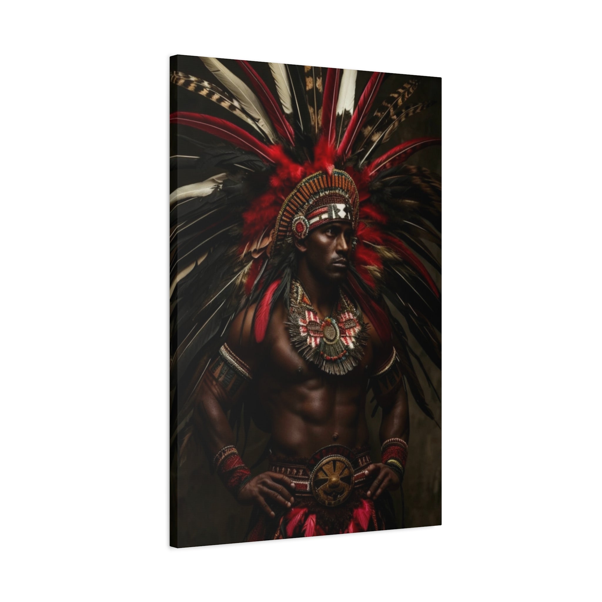 Aztec Panther Warrior – Bold Aztec Wall Art Canvas