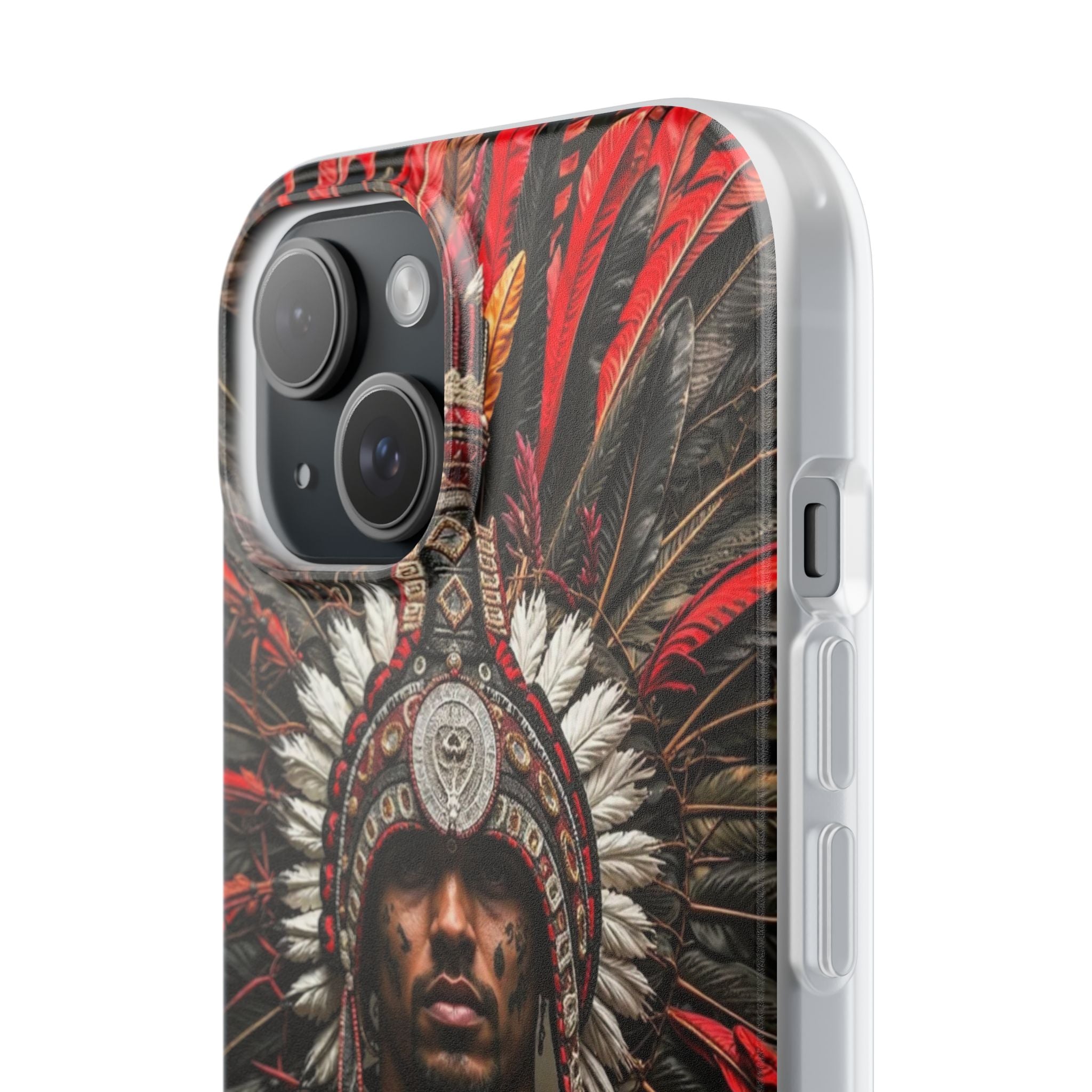 Aztec Warrior Eagle – Flexi Phone Case (iPhone & Samsung • Clear TPU • Made in USA • Personalized Option)