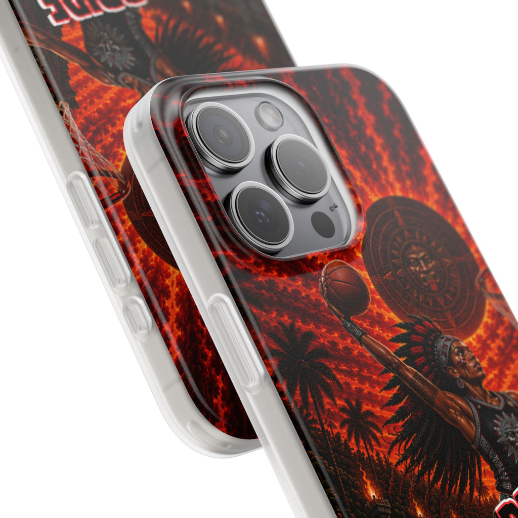 Aztec Basketball Female Warrior – Flexi Phone Case (iPhone & Samsung • Clear TPU • Made & Shipped in the USA • 🚚 FREE USA Shipping • Personalized Option)