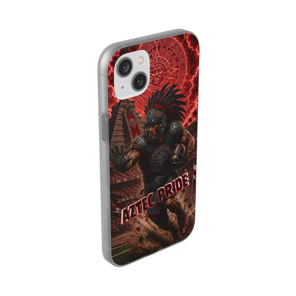 Aztec Football Warrior – Flexi Phone Case (iPhone & Samsung • Clear TPU • Made in USA • Personalized Option)