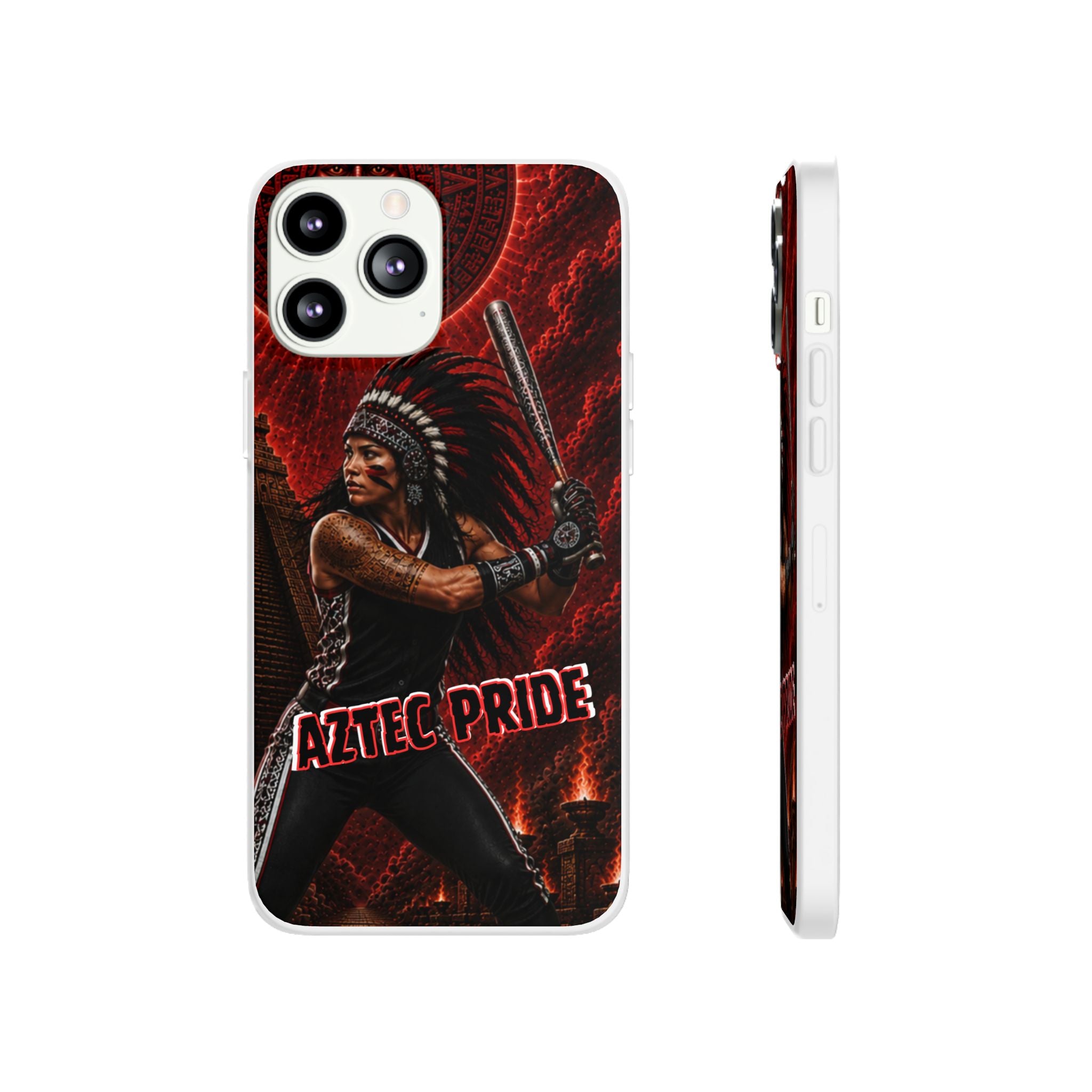 Aztec Softball Warrior – Flexi Phone Case (iPhone & Samsung • Clear TPU • Made in USA • Personalized Option)
