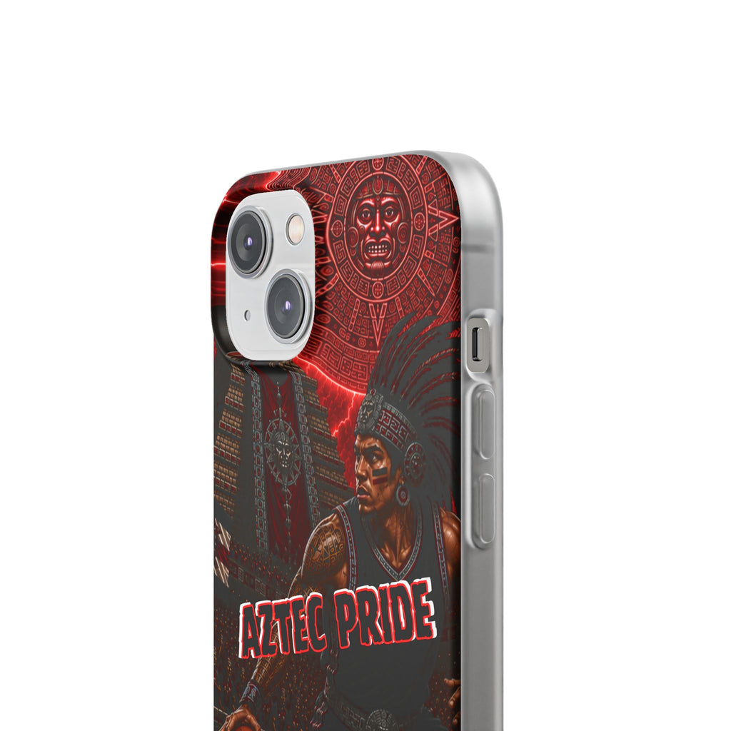 Aztec Basketall Warrior – Flexi Phone Case (iPhone & Samsung • Clear TPU • Made & Shipped in the USA • 🚚 FREE USA Shipping • Personalized Option)