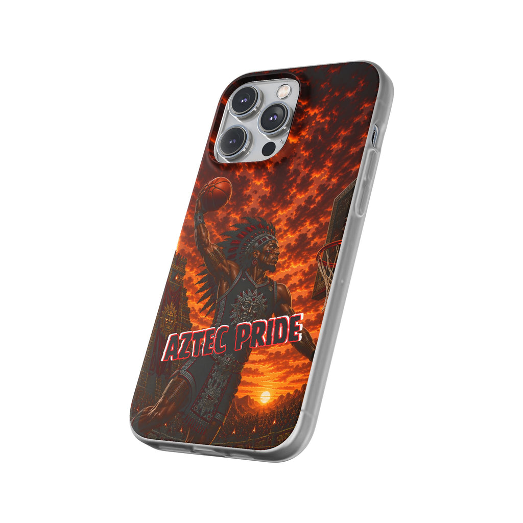 Aztec Basketball Male Warrior – Flexi Phone Case (iPhone & Samsung • Clear TPU • Made & Shipped in the USA • 🚚 FREE USA Shipping • Personalized Option)