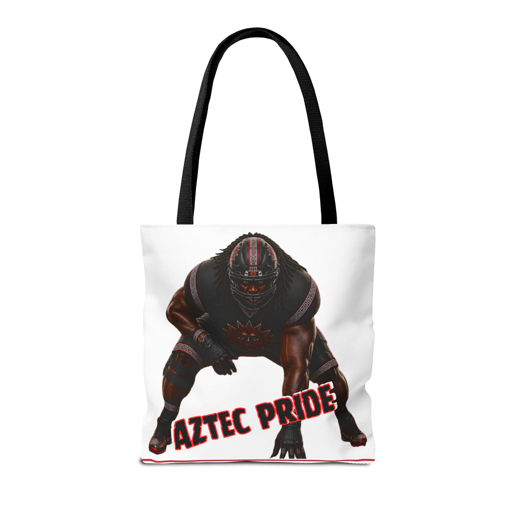 Aztec Football O-Line Warrior Tote Bag | Aztec-Inspired AI Art • Made & Shipped in the USA • 🚚 FREE USA Shipping • FREE Personalization