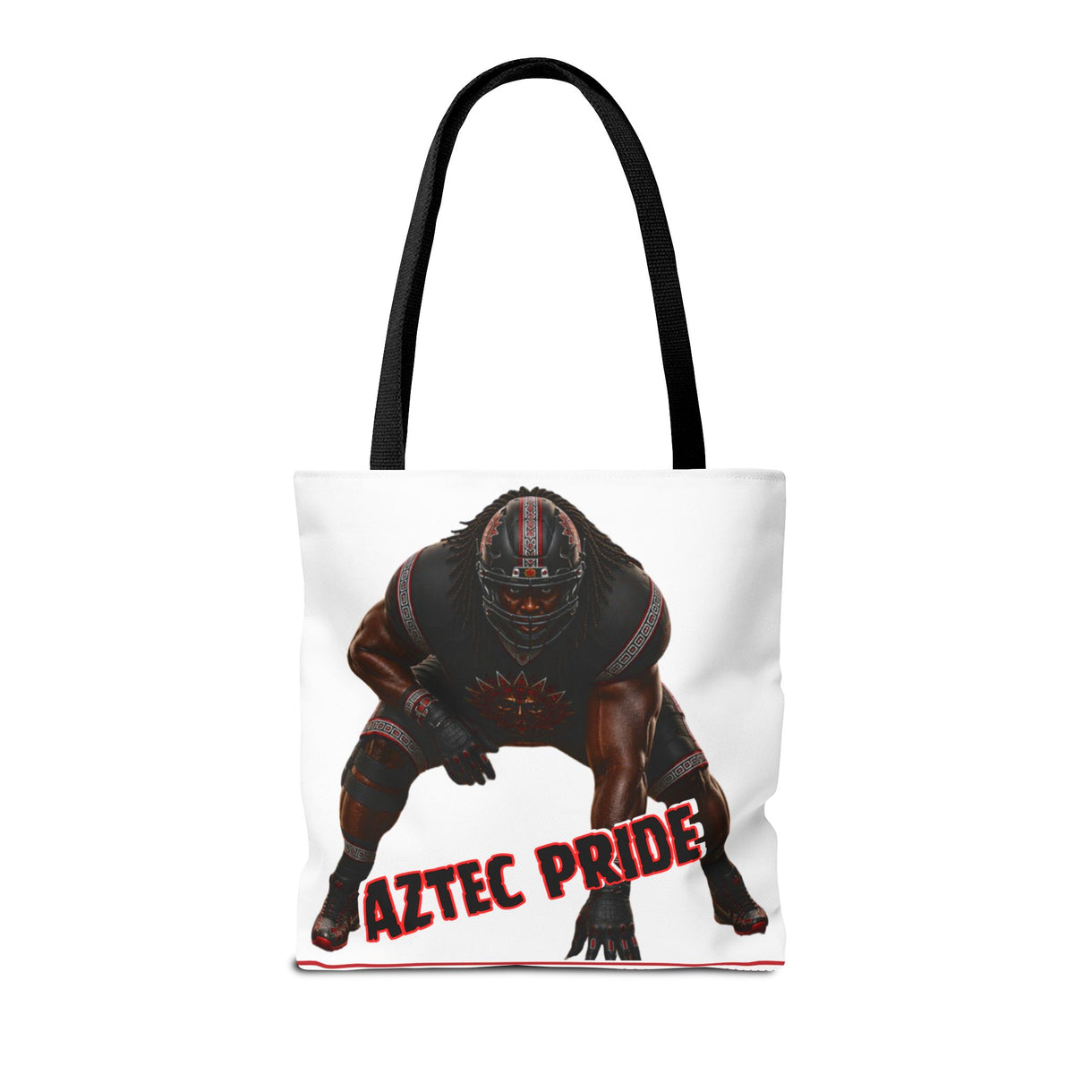 Aztec Football O-Line Warrior Tote Bag | Aztec-Inspired AI Art • Made & Shipped in the USA • 🚚 FREE USA Shipping • FREE Personalization
