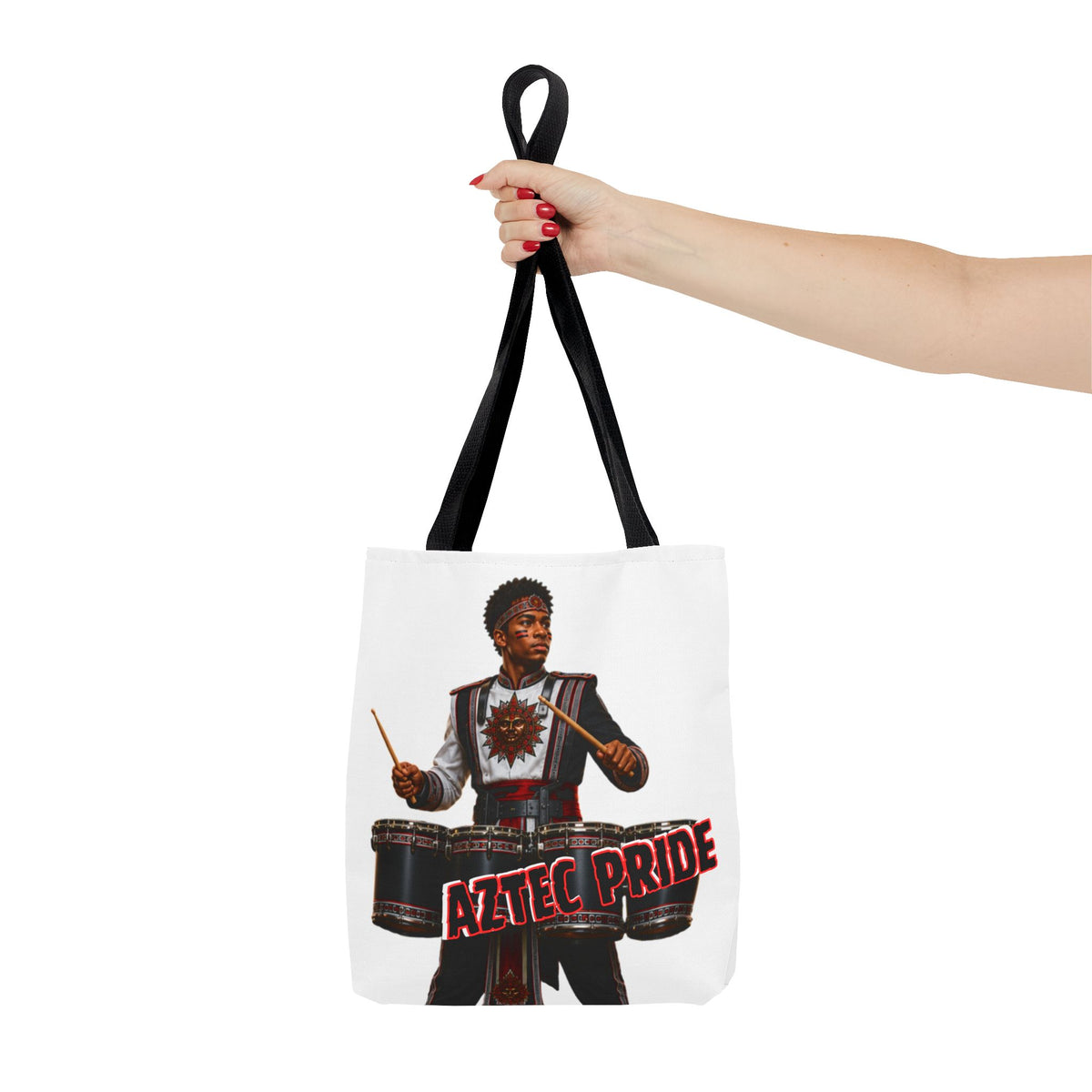 Aztec Band Warrior Tote Bag | Aztec-Inspired AI Art • Made & Shipped in the USA • 🚚 FREE USA Shipping • FREE Personalization