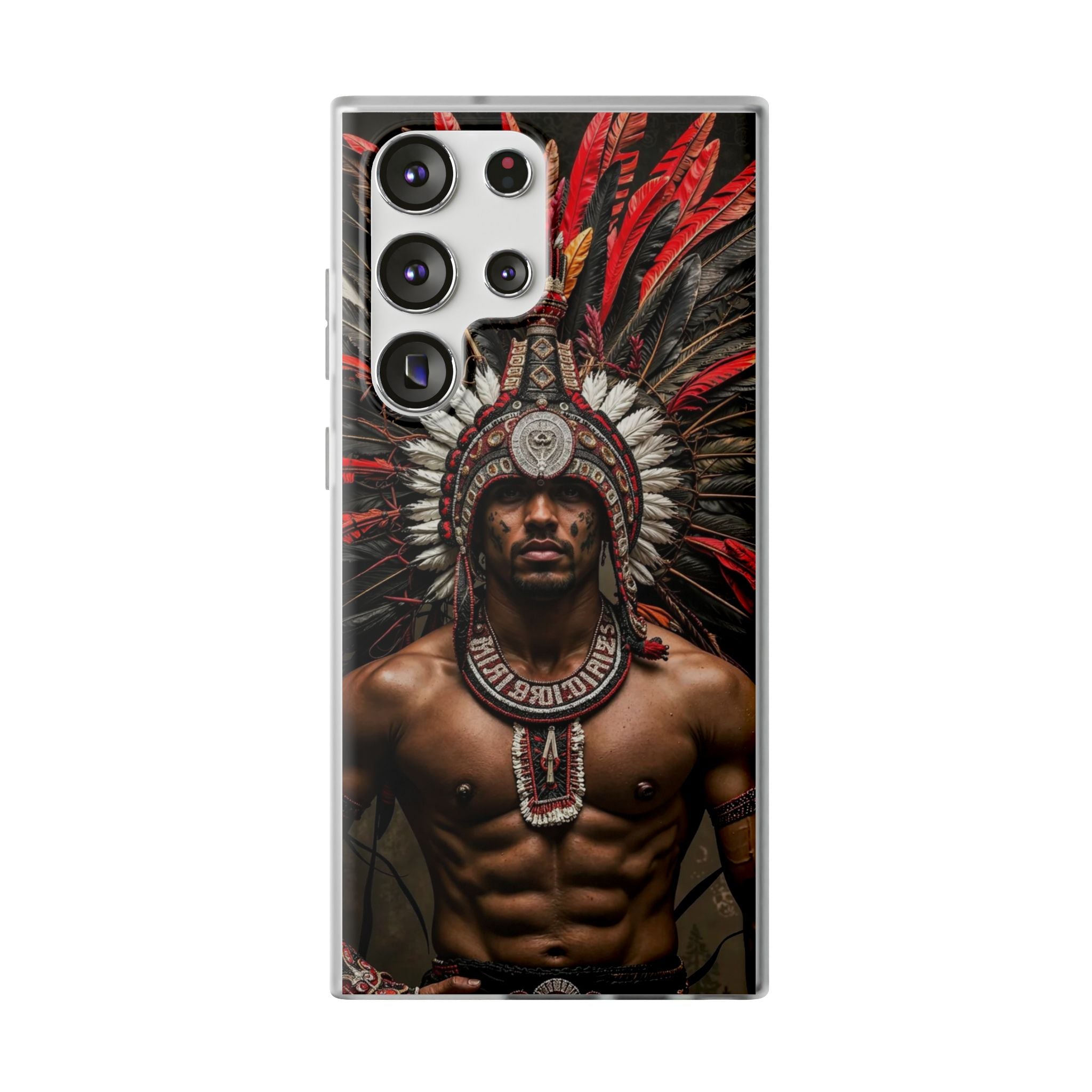 Aztec Warrior Eagle – Flexi Phone Case (iPhone & Samsung • Clear TPU • Made in USA • Personalized Option)