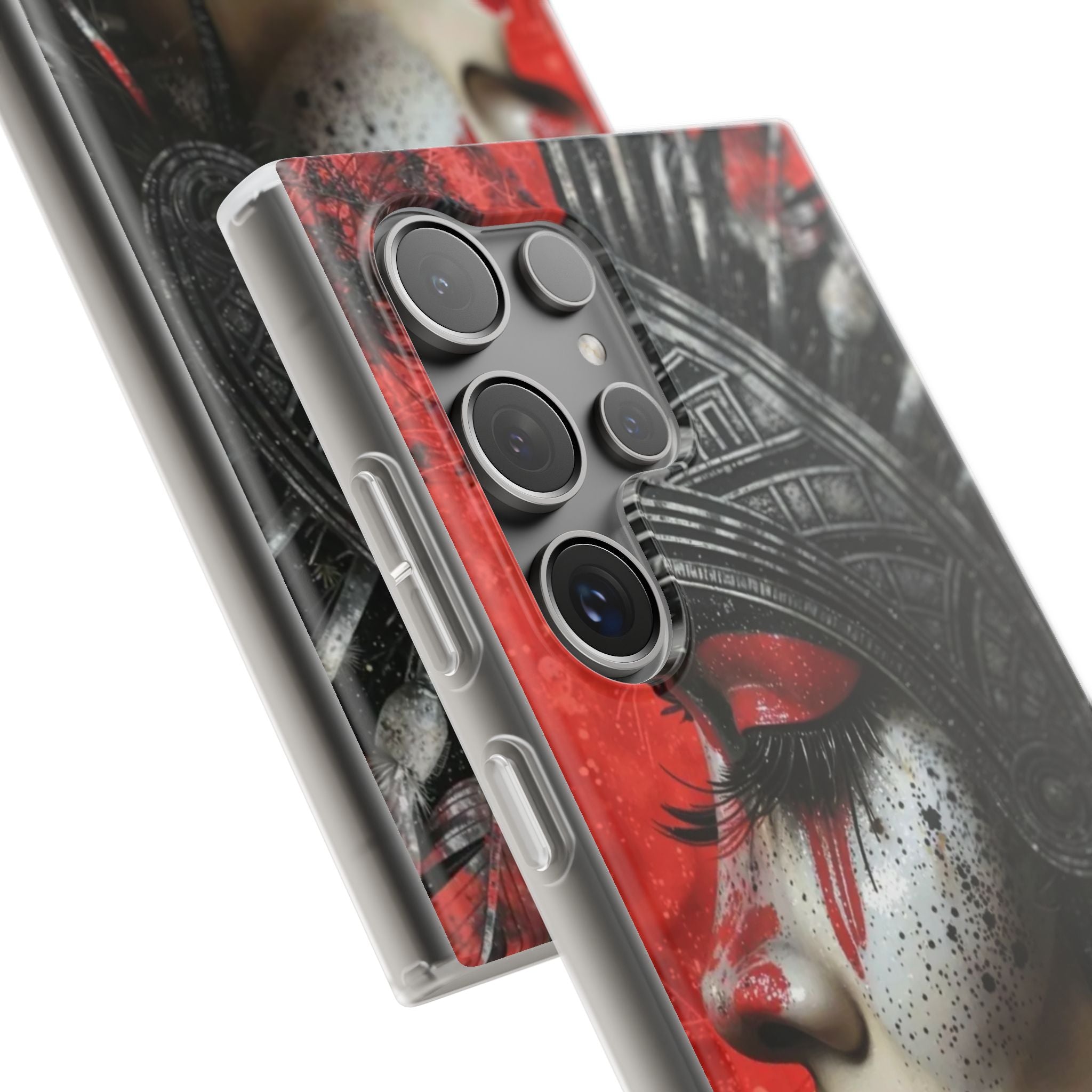 Aztec Fearless Goddess – Flexi Phone Case (iPhone & Samsung • Clear TPU • Made in USA • Personalized Option)