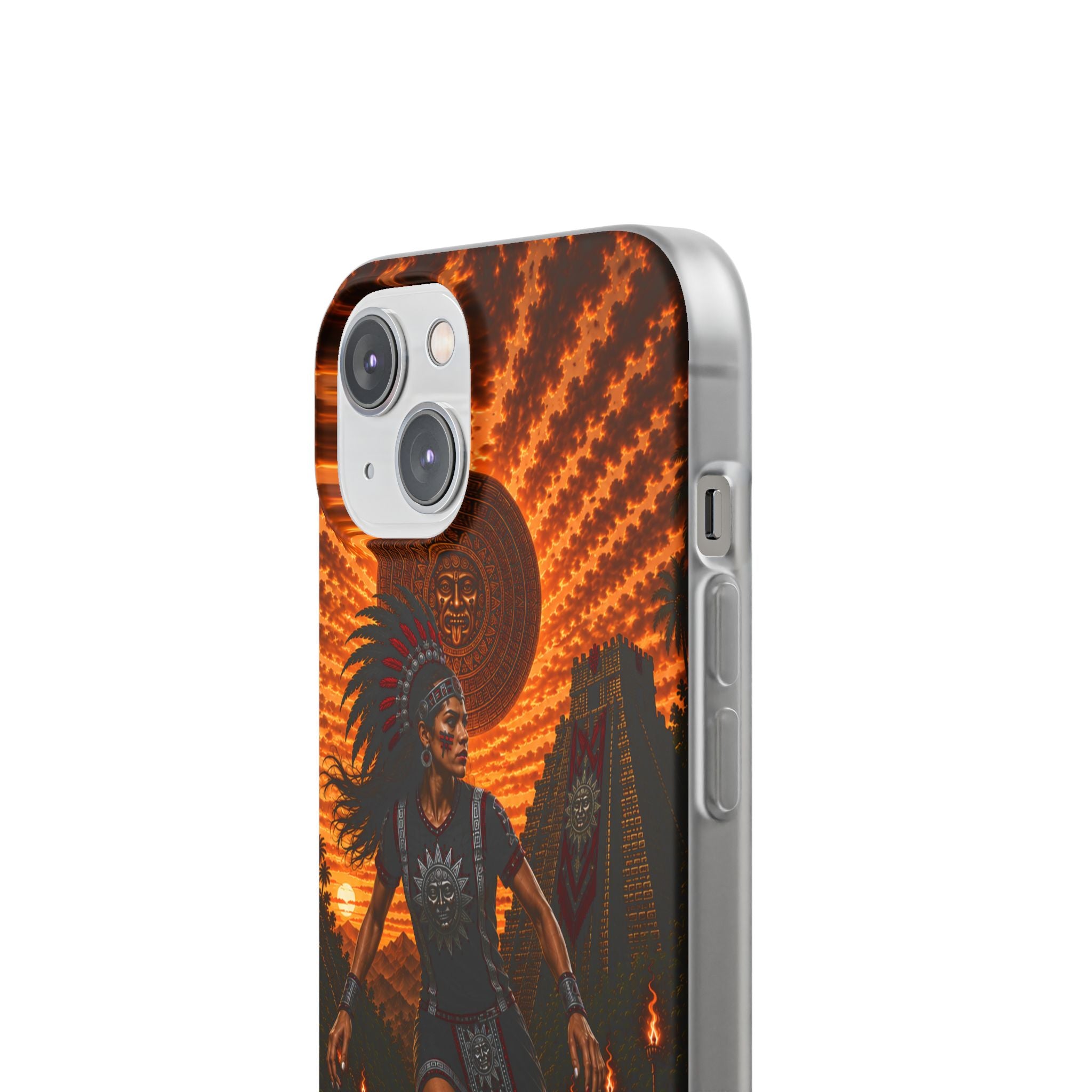 Aztec Soccer Female Warrior – Flexi Phone Case (iPhone & Samsung • Clear TPU • Made & Shipped in the USA • 🚚 FREE USA Shipping • Personalized Option)