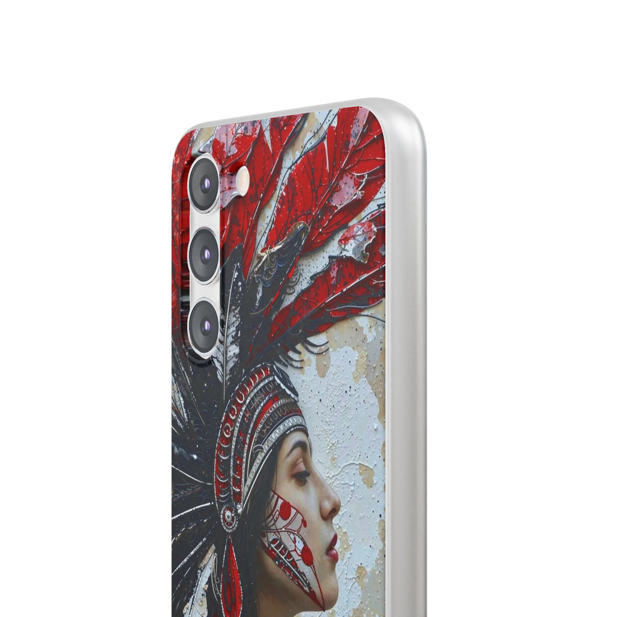 Aztec Silent Goddess – Flexi Phone Case (iPhone & Samsung • Clear TPU • Made in USA • Personalized Option)
