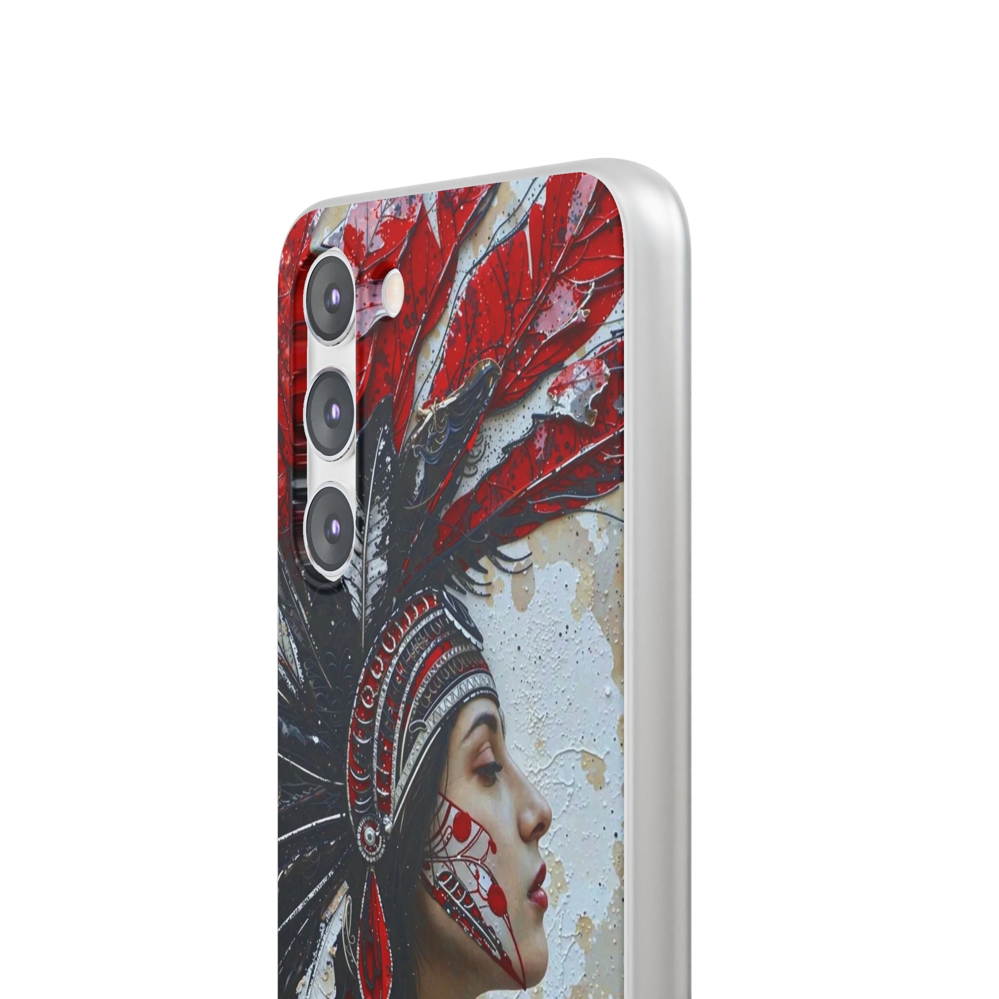 Aztec Silent Goddess – Flexi Phone Case (iPhone & Samsung • Clear TPU • Made in USA • Personalized Option)
